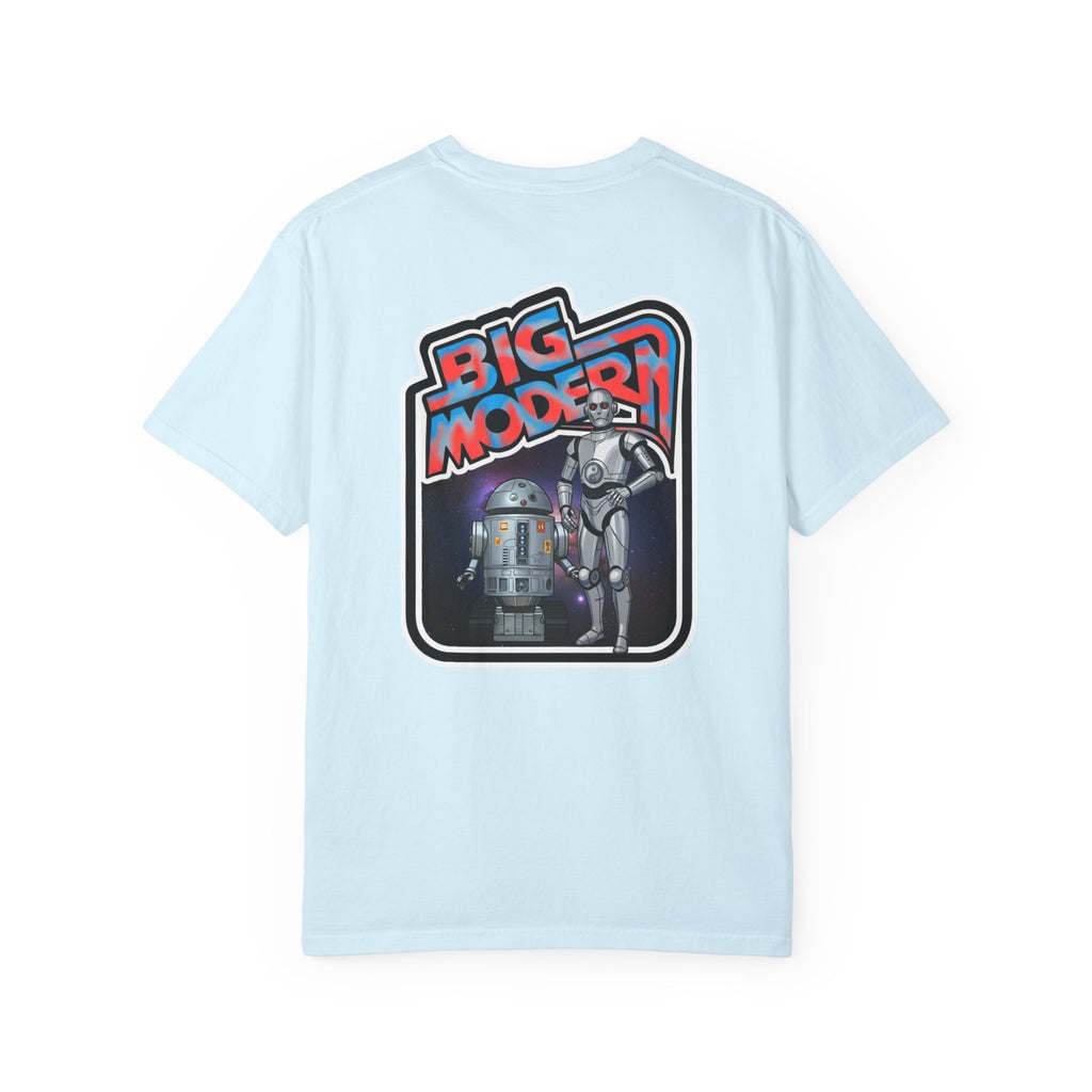 Big Modern Robot Graphic T-Shirt — "GOOSE" Chest Text, Retro Sci‑Fi Back Print