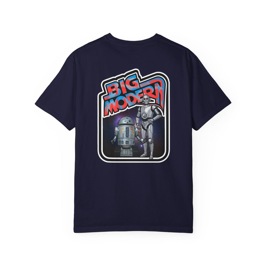 Big Modern Robot Graphic T-Shirt — "GOOSE" Chest Text, Retro Sci‑Fi Back Print