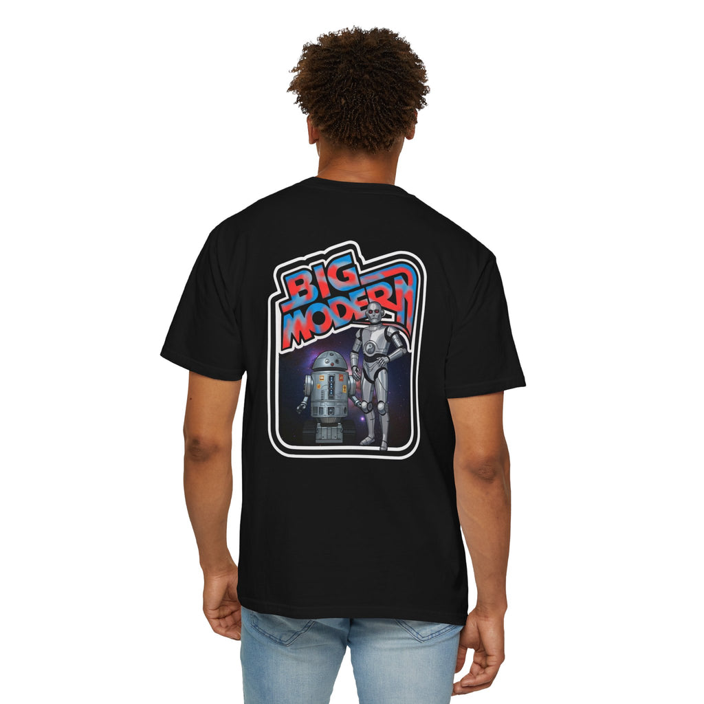 Big Modern Robot Graphic T-Shirt — "GOOSE" Chest Text, Retro Sci‑Fi Back Print