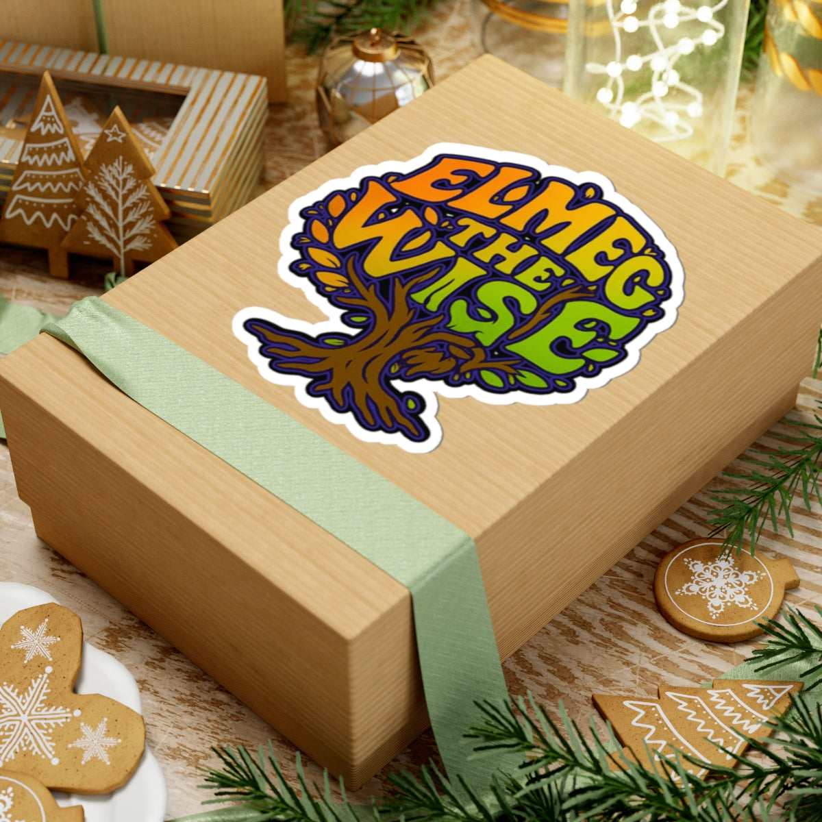 Elmeg the Wise Tree Sticker — Colorful Kiss-Cut Vinyl Decal for Laptops & Journals