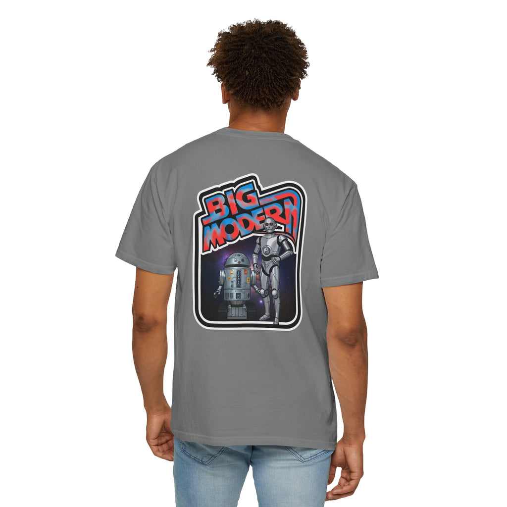 Big Modern Robot Graphic T-Shirt — "GOOSE" Chest Text, Retro Sci‑Fi Back Print