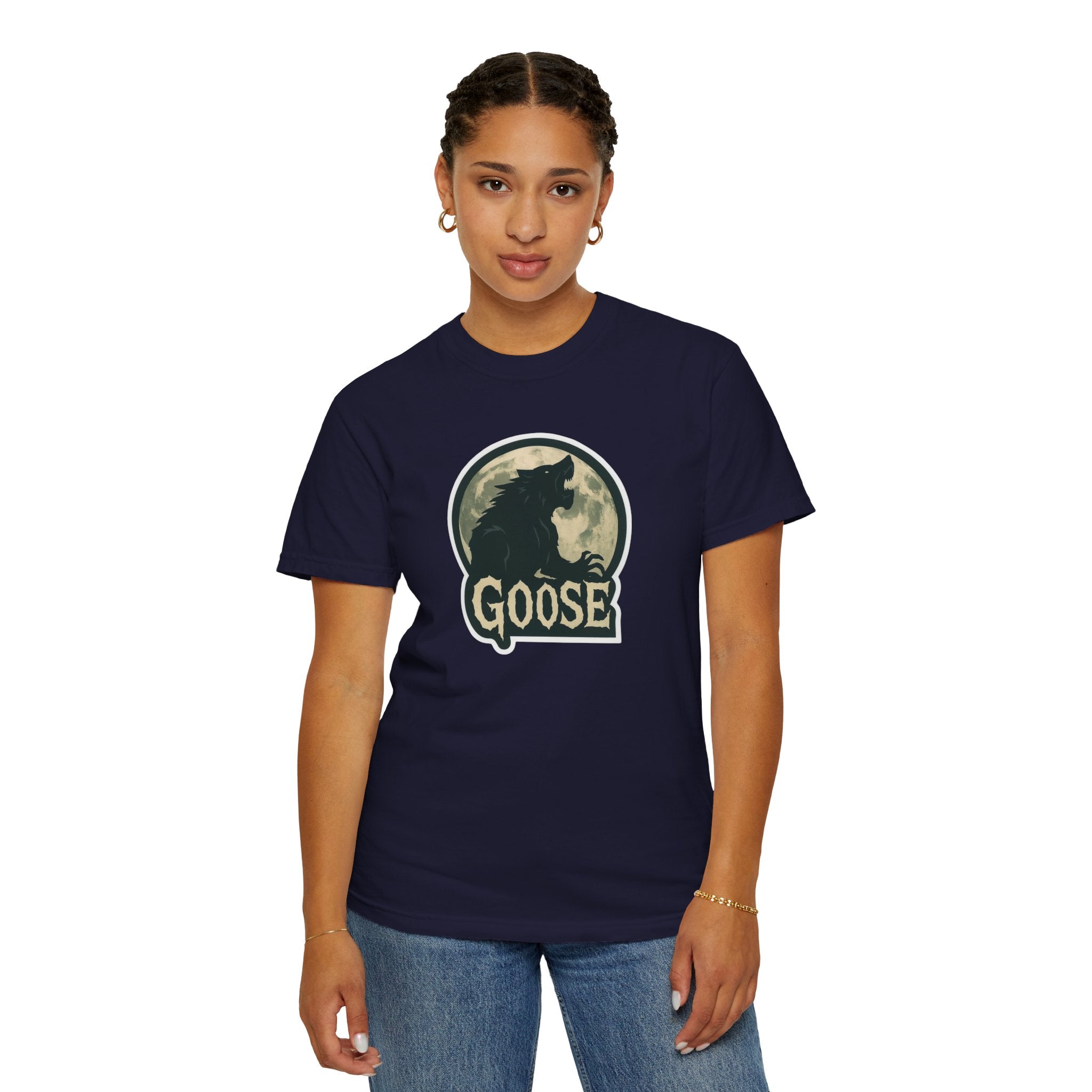 Goose Moon T-Shirt — Vintage Werewolf Silhouette Graphic Tee
