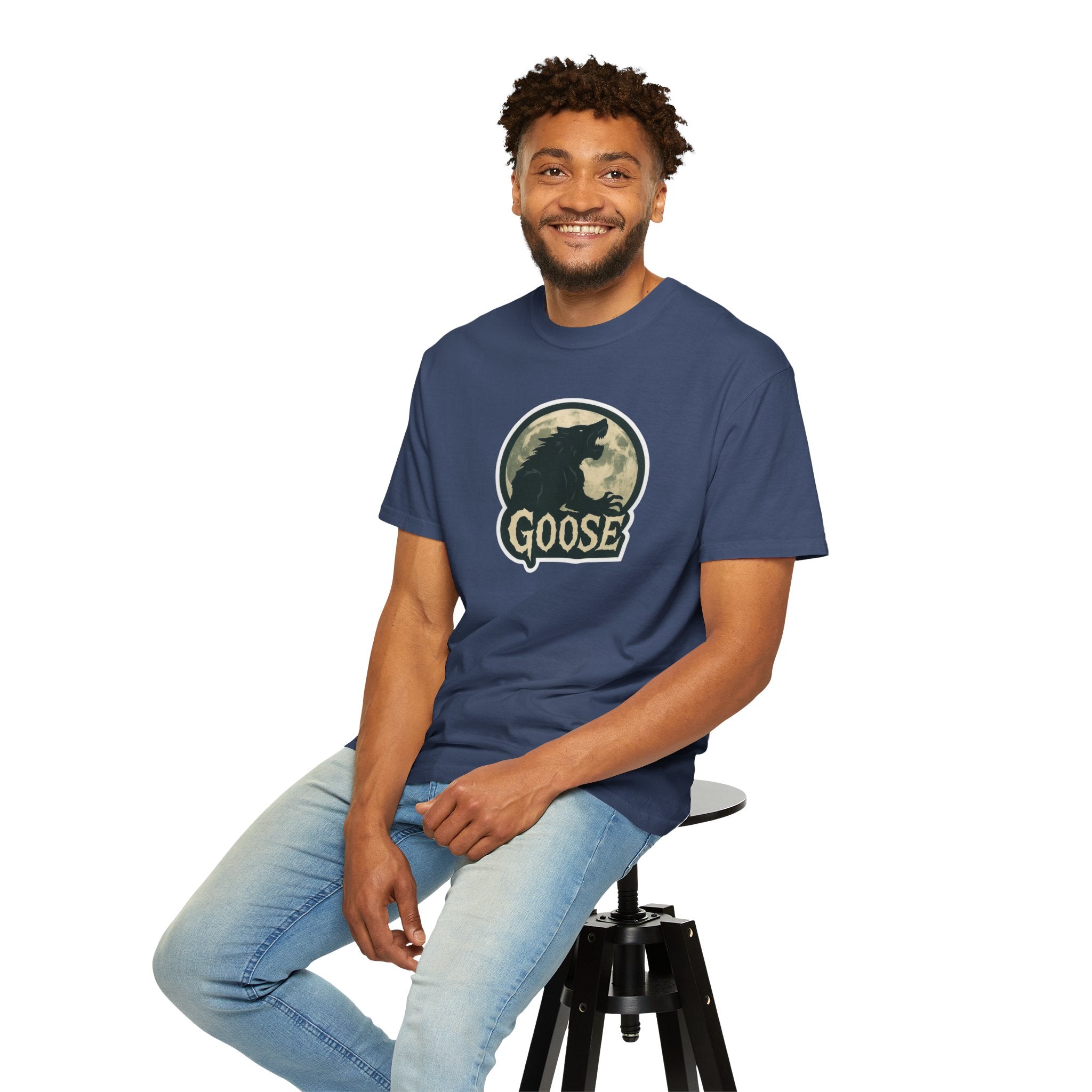 Goose Moon T-Shirt — Vintage Werewolf Silhouette Graphic Tee