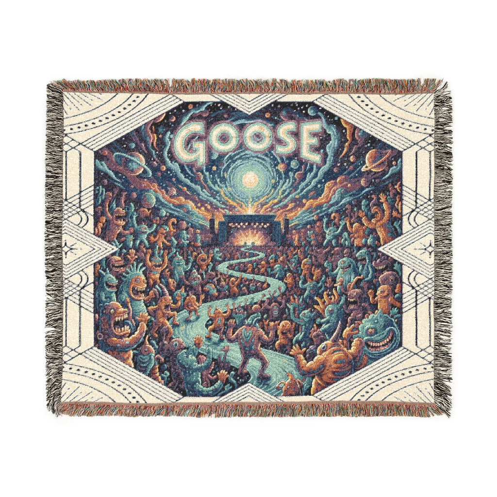 Woven Blanket — 'Goose' Scenic Pixel Art Throw Blanket, Cozy Band-Inspired Home Decor