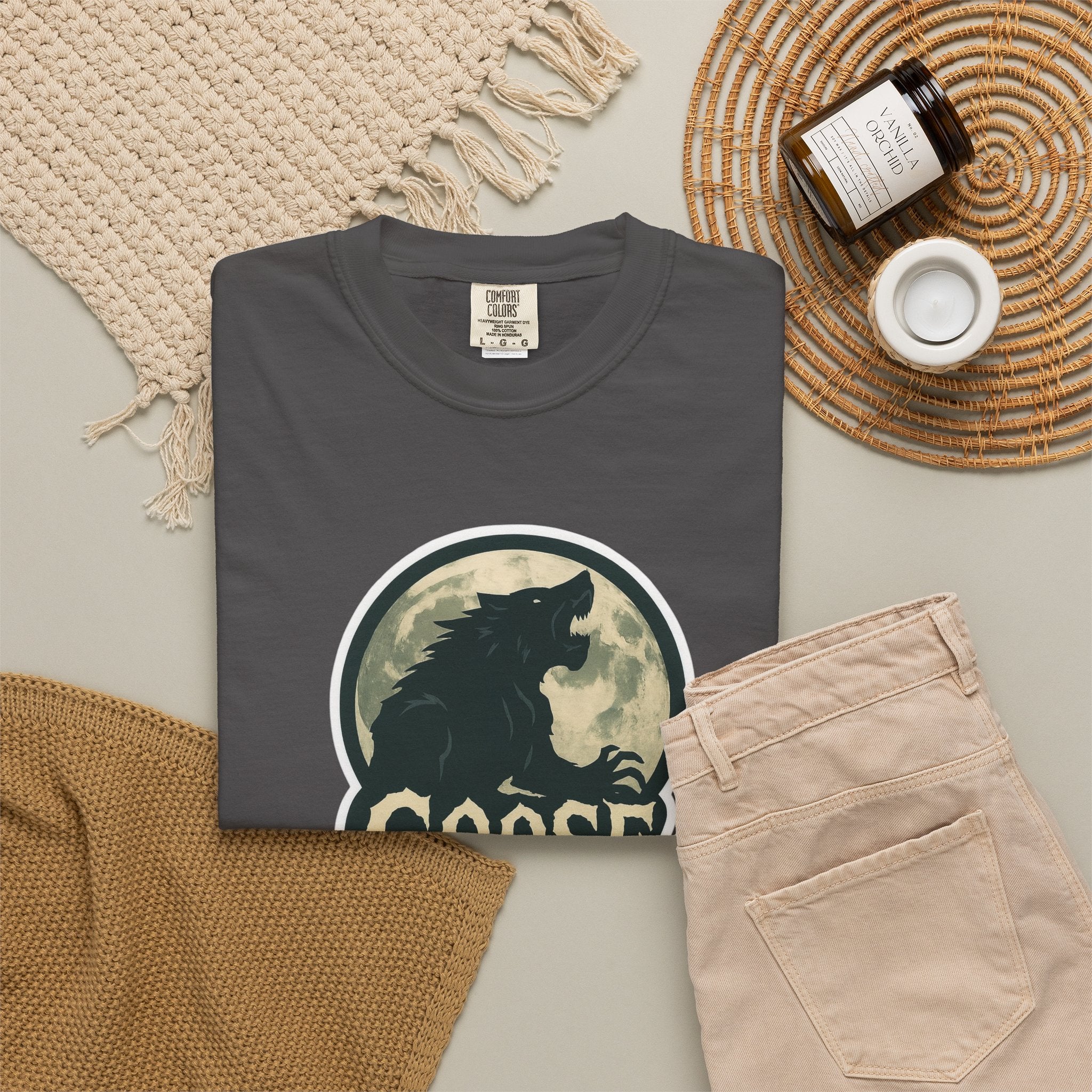 Goose Moon T-Shirt — Vintage Werewolf Silhouette Graphic Tee