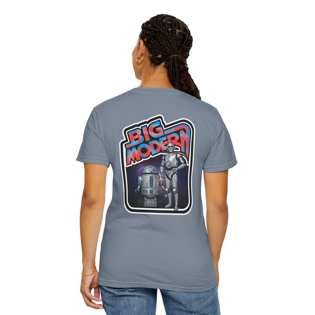 Big Modern Robot Graphic T-Shirt — "GOOSE" Chest Text, Retro Sci‑Fi Back Print