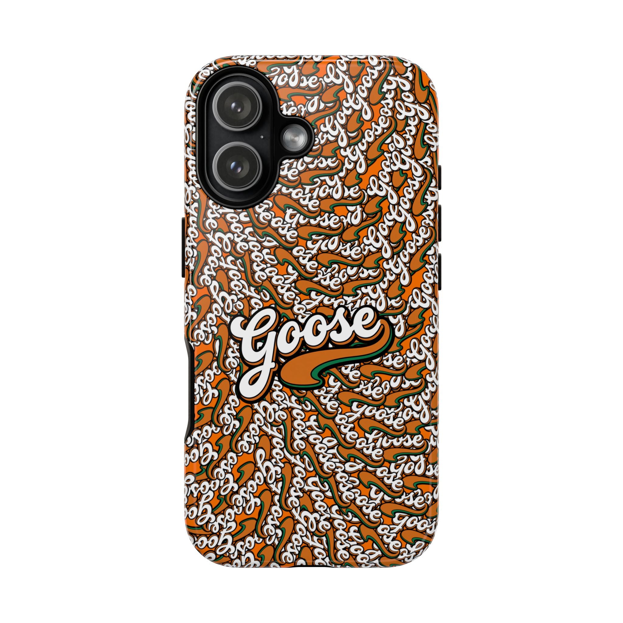 Goose Pattern Phone Case — Retro Script Graphic Protective Cover