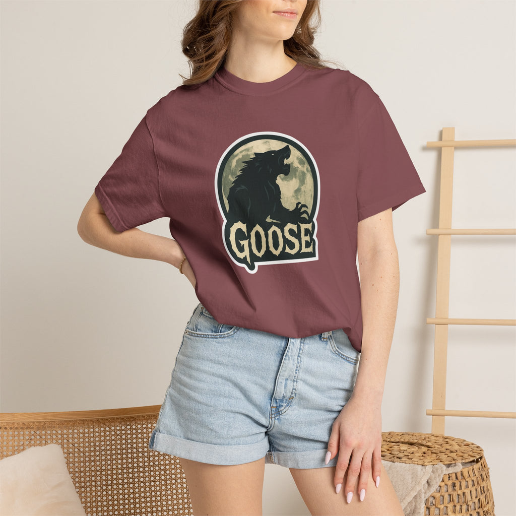 Goose Moon T-Shirt — Vintage Werewolf Silhouette Graphic Tee