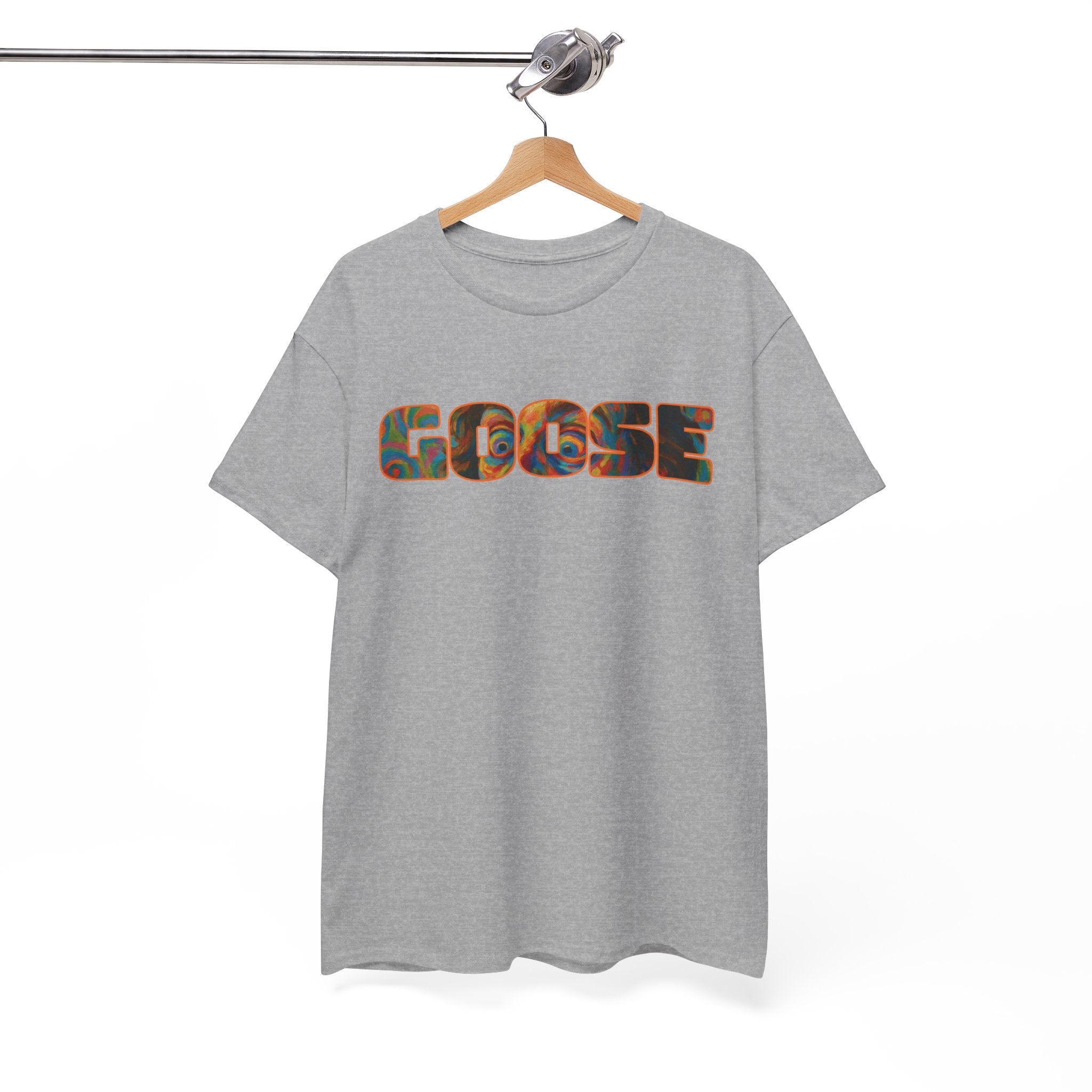 Goose Graphic Tee — Retro Camo Lettering Shirt