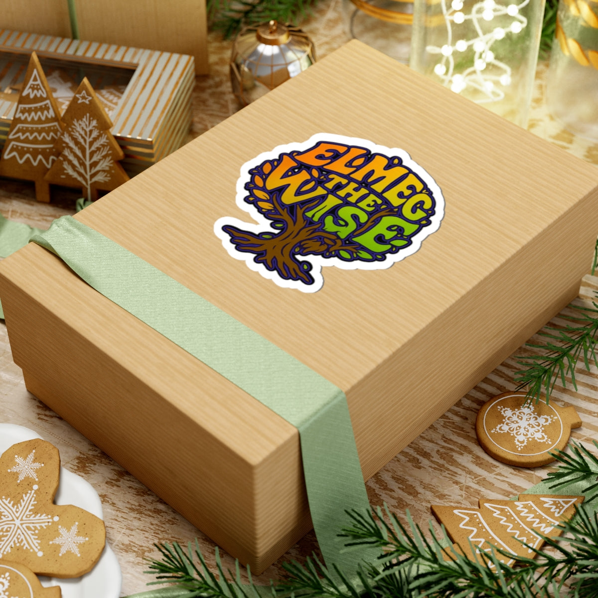 Elmeg the Wise Tree Sticker — Colorful Kiss-Cut Vinyl Decal for Laptops & Journals