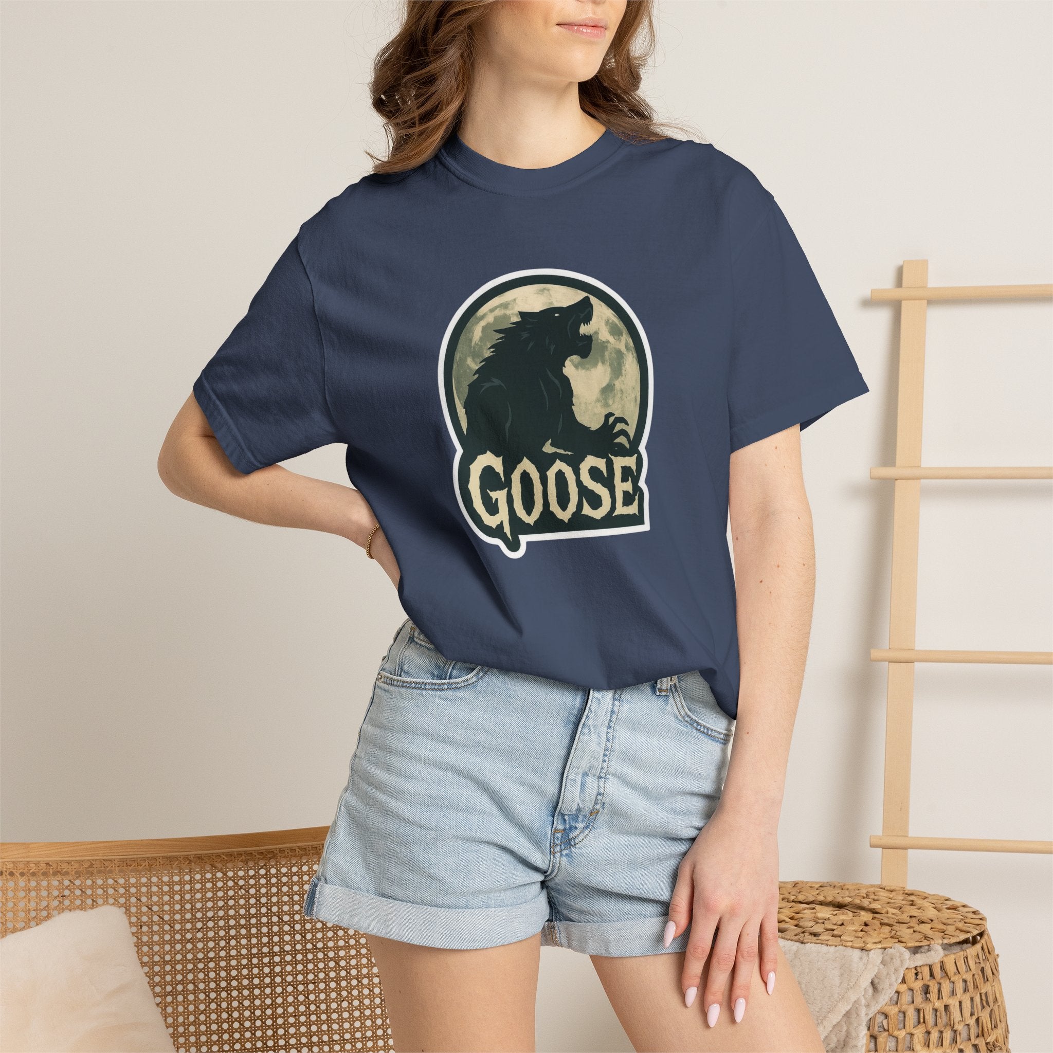 Goose Moon T-Shirt — Vintage Werewolf Silhouette Graphic Tee