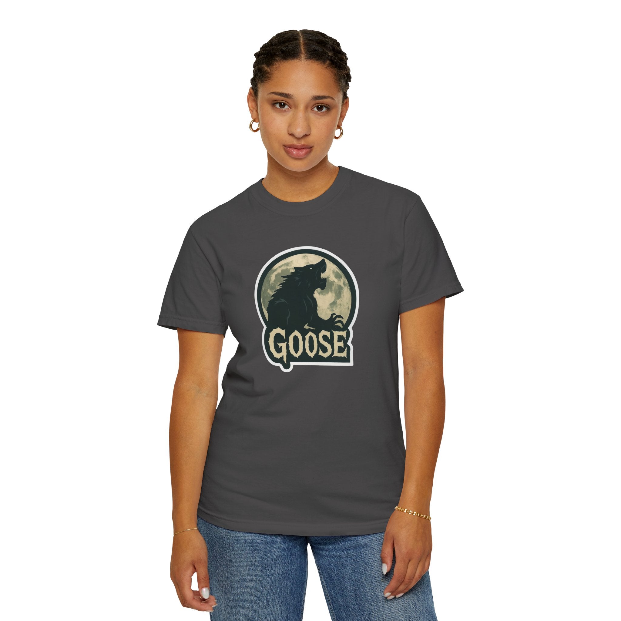 Goose Moon T-Shirt — Vintage Werewolf Silhouette Graphic Tee