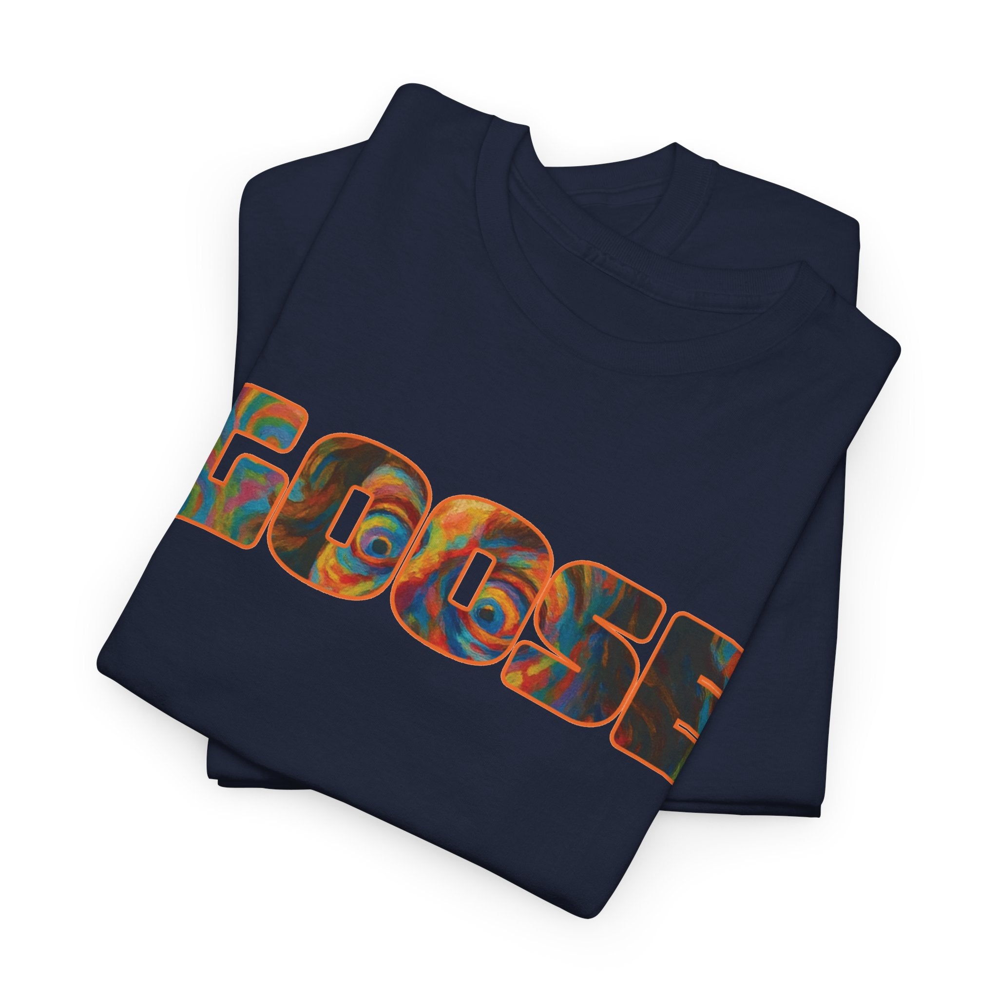 Goose Graphic Tee — Retro Camo Lettering Shirt