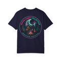 Moonlit Cabin Campfire crest T-shirt | Cabin Forest Nightscape