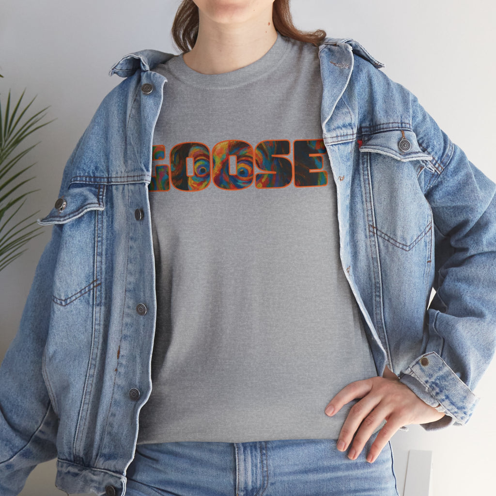 Goose Graphic Tee — Retro Camo Lettering Shirt