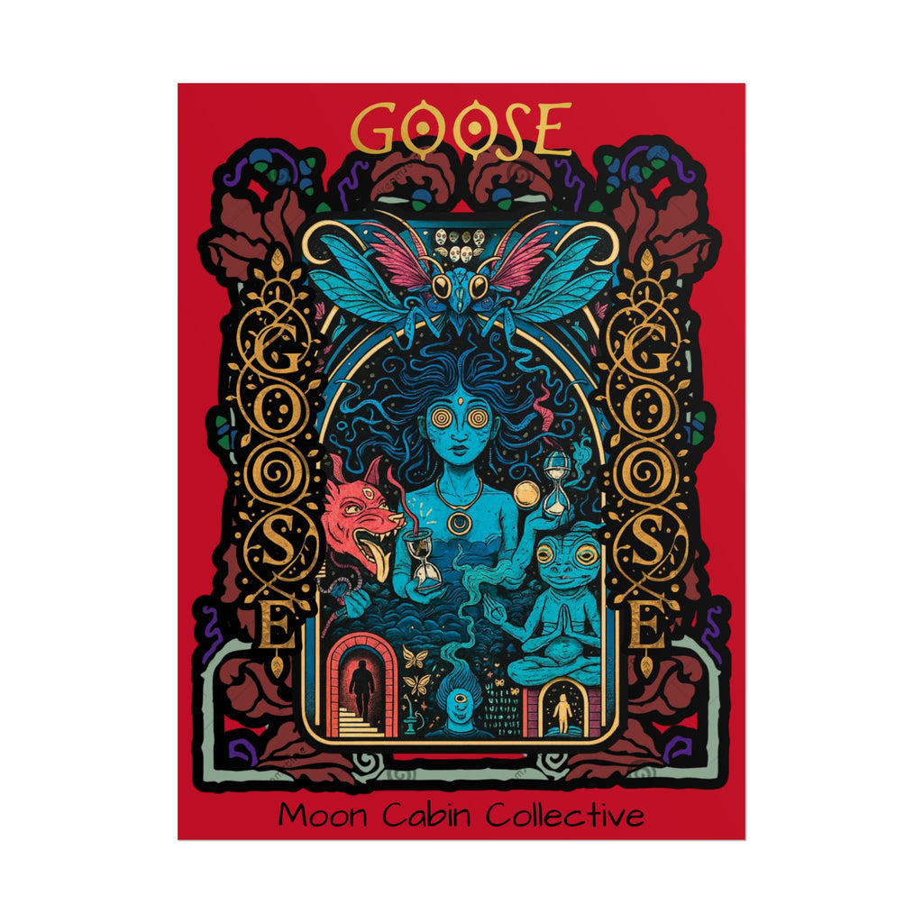 Goose Moon Cabin Collective Psychedelic Art Poster — Rolled Concert Poster