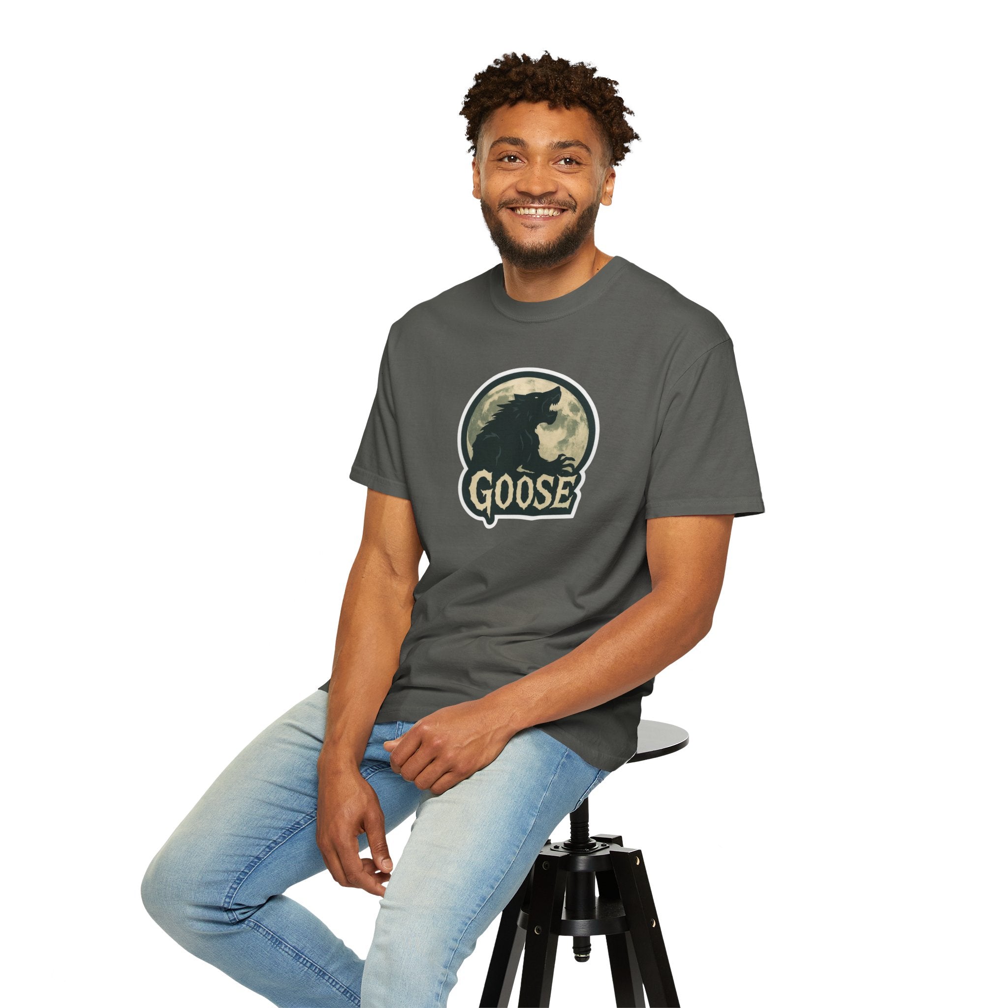 Goose Moon T-Shirt — Vintage Werewolf Silhouette Graphic Tee