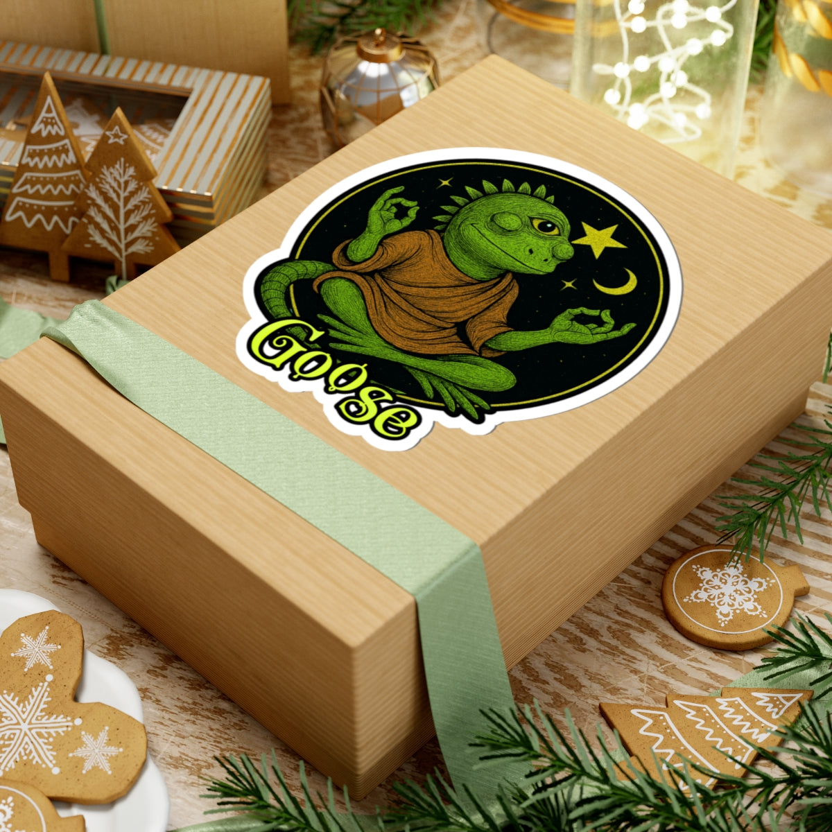 Goose the Band - Meditating Iguana Sticker | Kiss-Cut Sticker