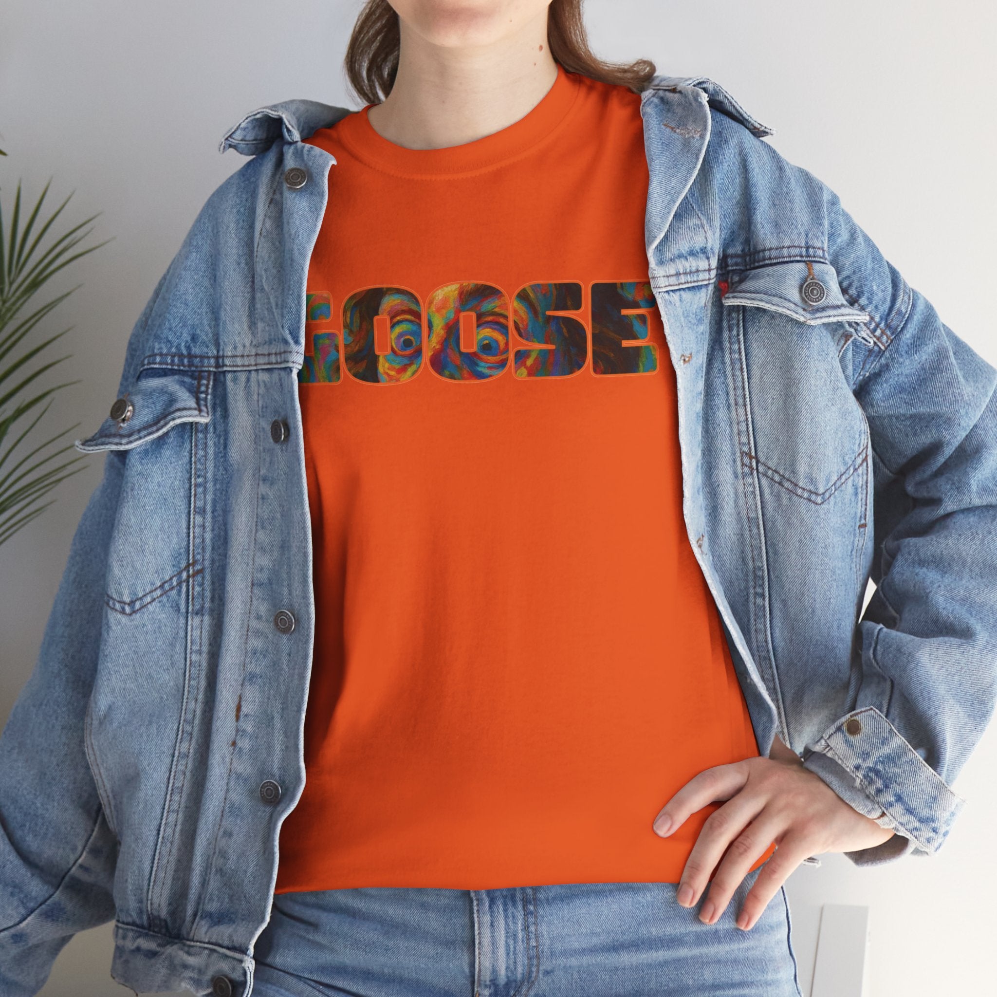 Goose Graphic Tee — Retro Camo Lettering Shirt