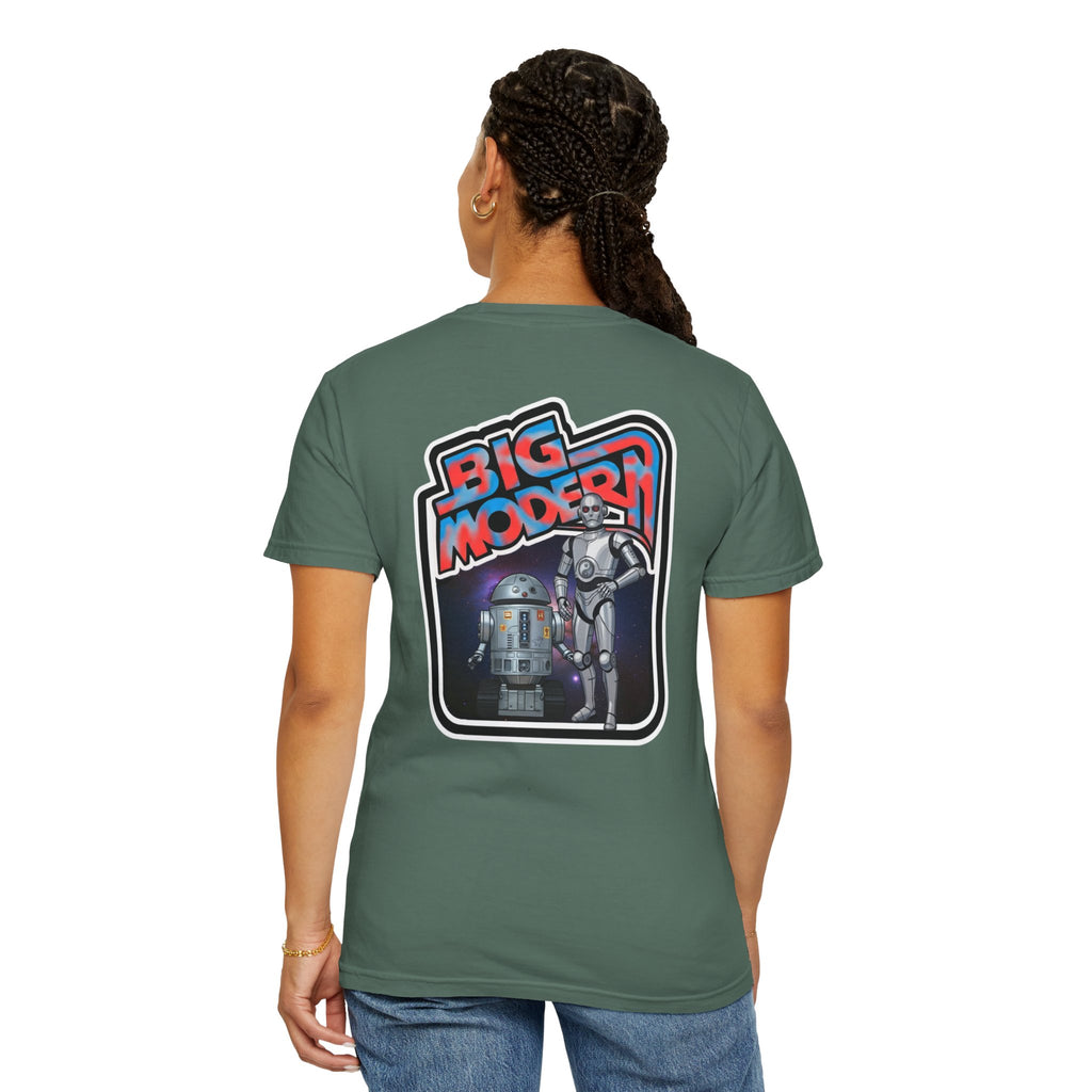 Big Modern Robot Graphic T-Shirt — "GOOSE" Chest Text, Retro Sci‑Fi Back Print