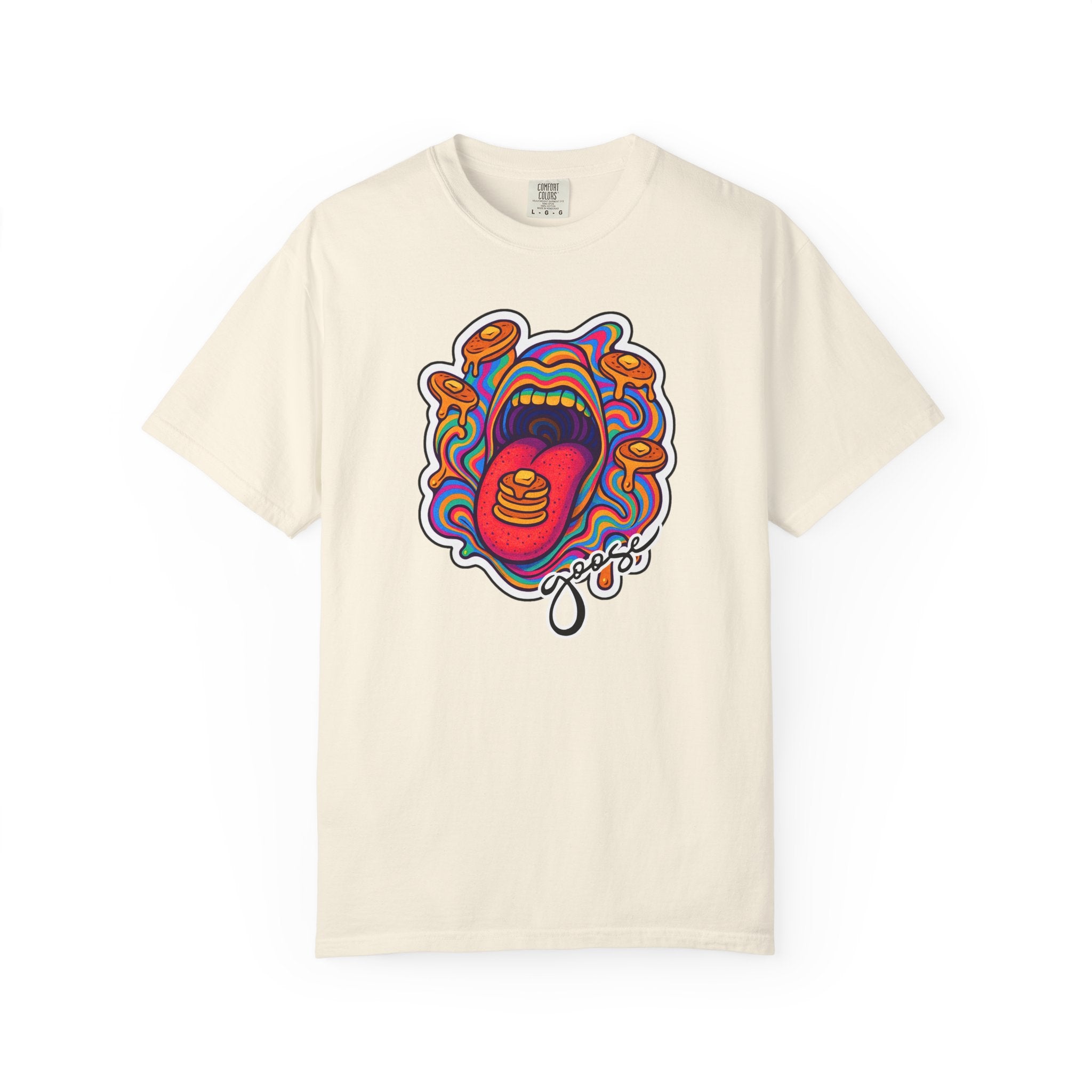 Pancake Mouth T-Shirt — Retro Psychedelic Breakfast Graphic Tee