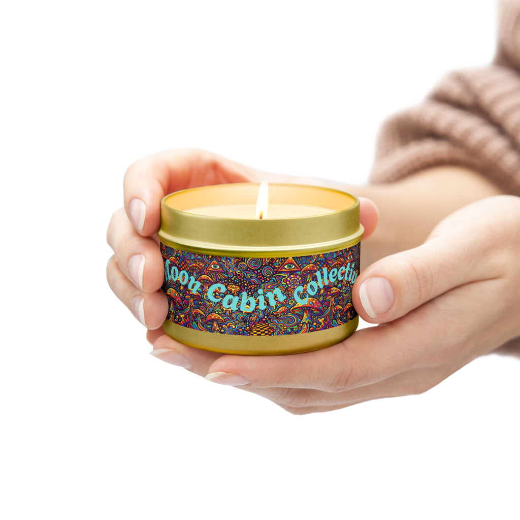 Moon Cabin Collection Tin Candle – Psychedelic Mushroom Scented Tin