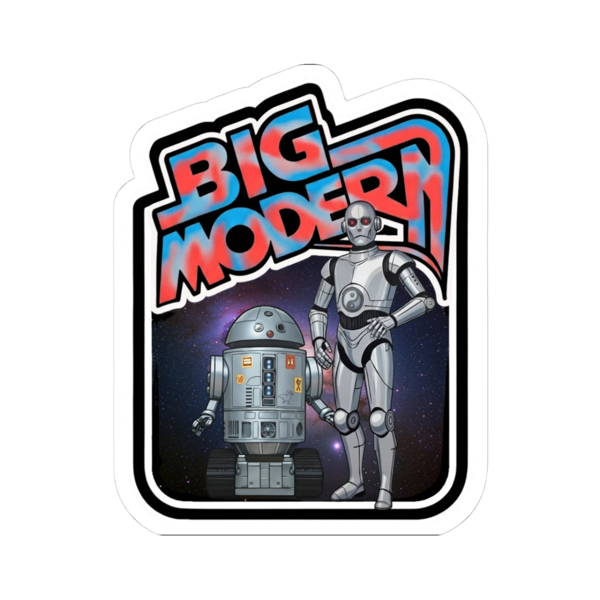 Goose the Band - Big Modern! retro robots Kiss-Cut Sticker | sci-fi droid decal