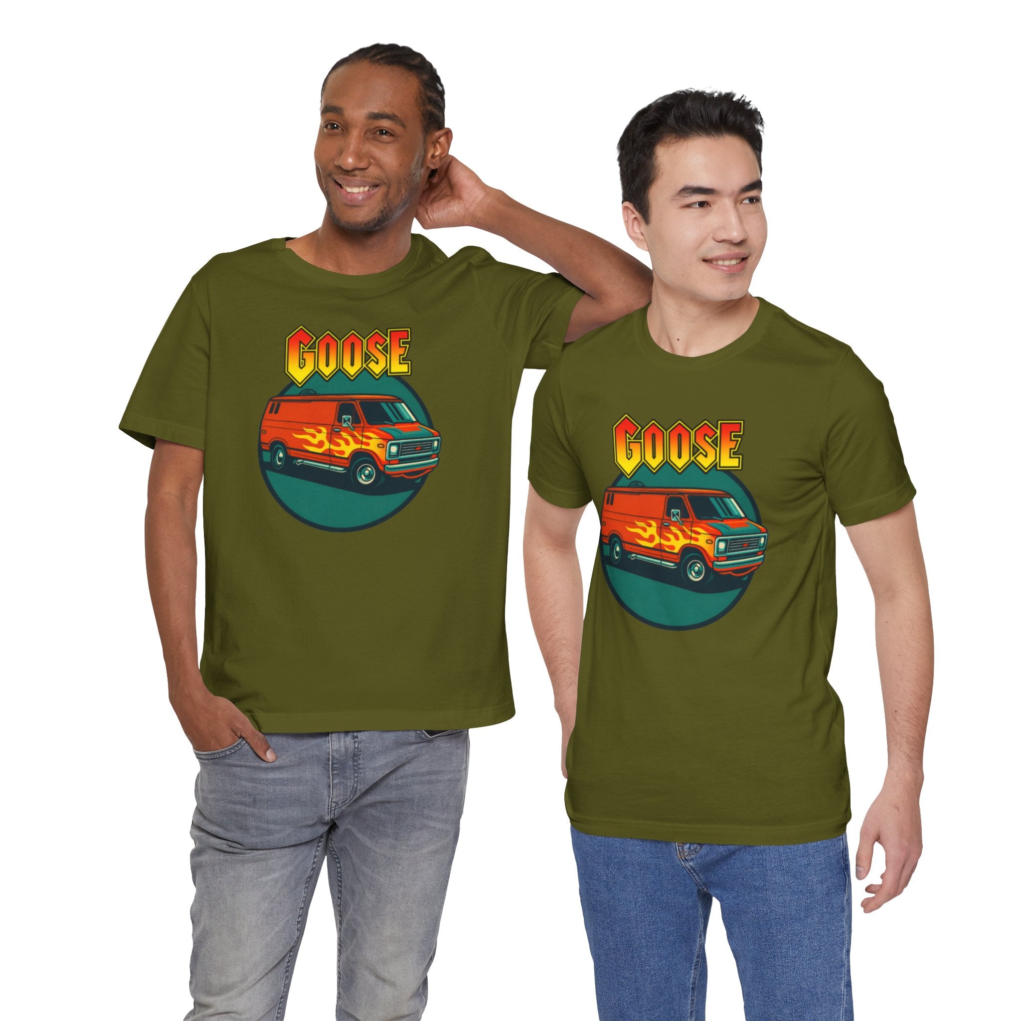 Goose Flame Van T‑Shirt — Retro Hot Rod Graphic Tee