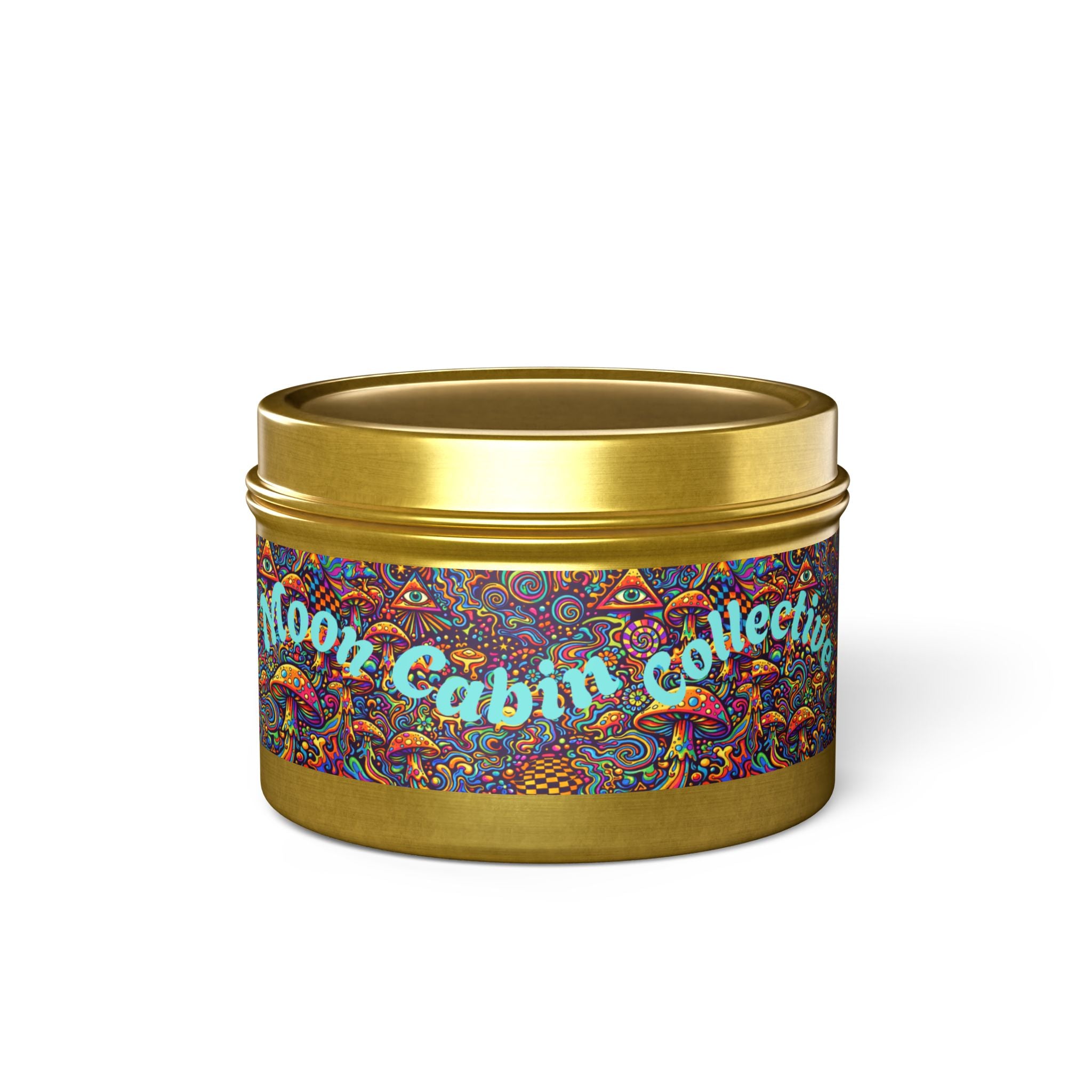 Moon Cabin Collection Tin Candle – Psychedelic Mushroom Scented Tin