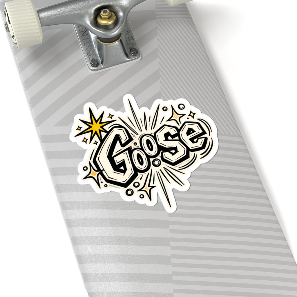 Goose Graphic Sticker — Retro Sparkle Kiss-Cut Vinyl Sticker