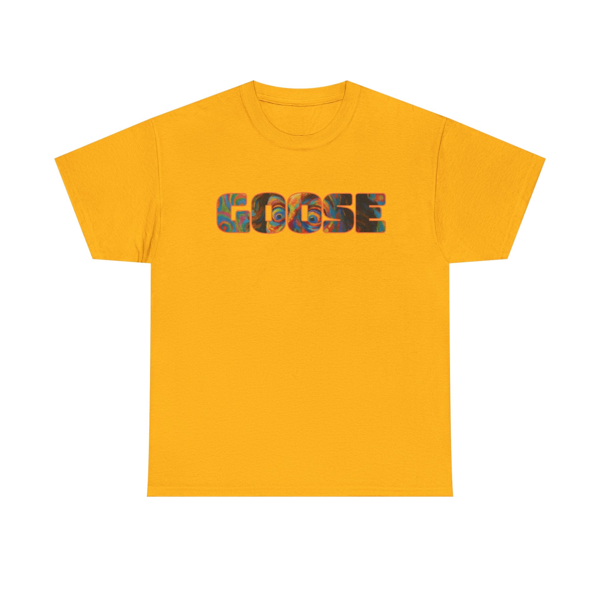Goose Graphic Tee — Retro Camo Lettering Shirt