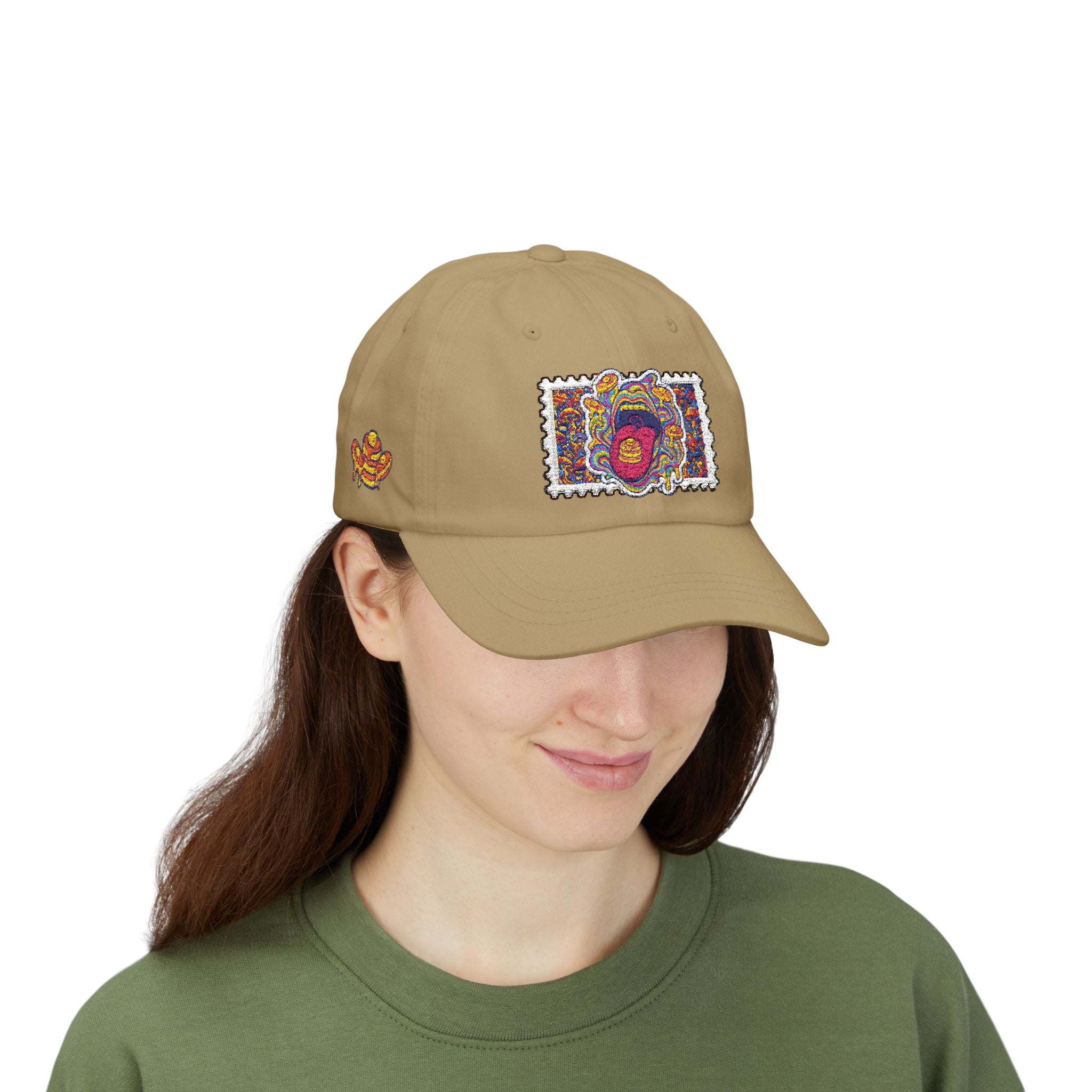Embroidered Psychedelic Stamp Dad Cap