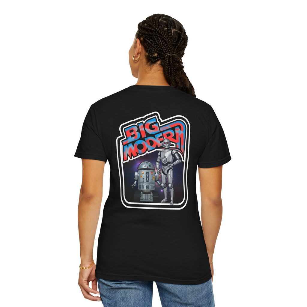 Big Modern Robot Graphic T-Shirt — "GOOSE" Chest Text, Retro Sci‑Fi Back Print