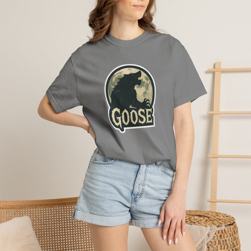 Goose Moon T-Shirt — Vintage Werewolf Silhouette Graphic Tee