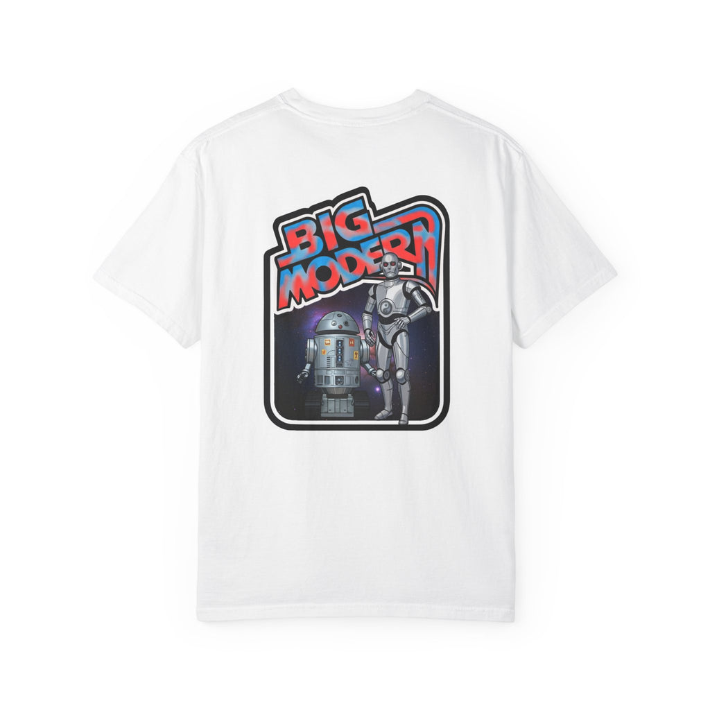 Big Modern Robot Graphic T-Shirt — "GOOSE" Chest Text, Retro Sci‑Fi Back Print
