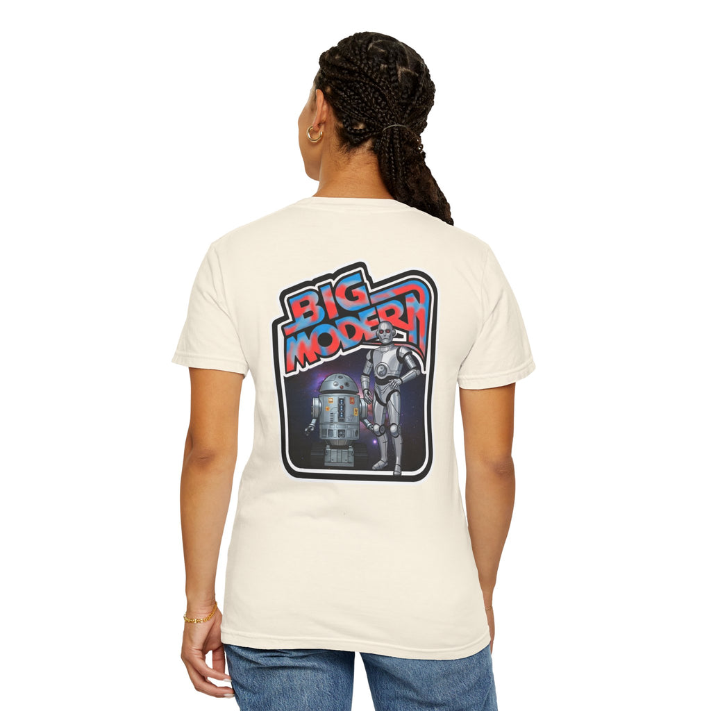 Big Modern Robot Graphic T-Shirt — "GOOSE" Chest Text, Retro Sci‑Fi Back Print