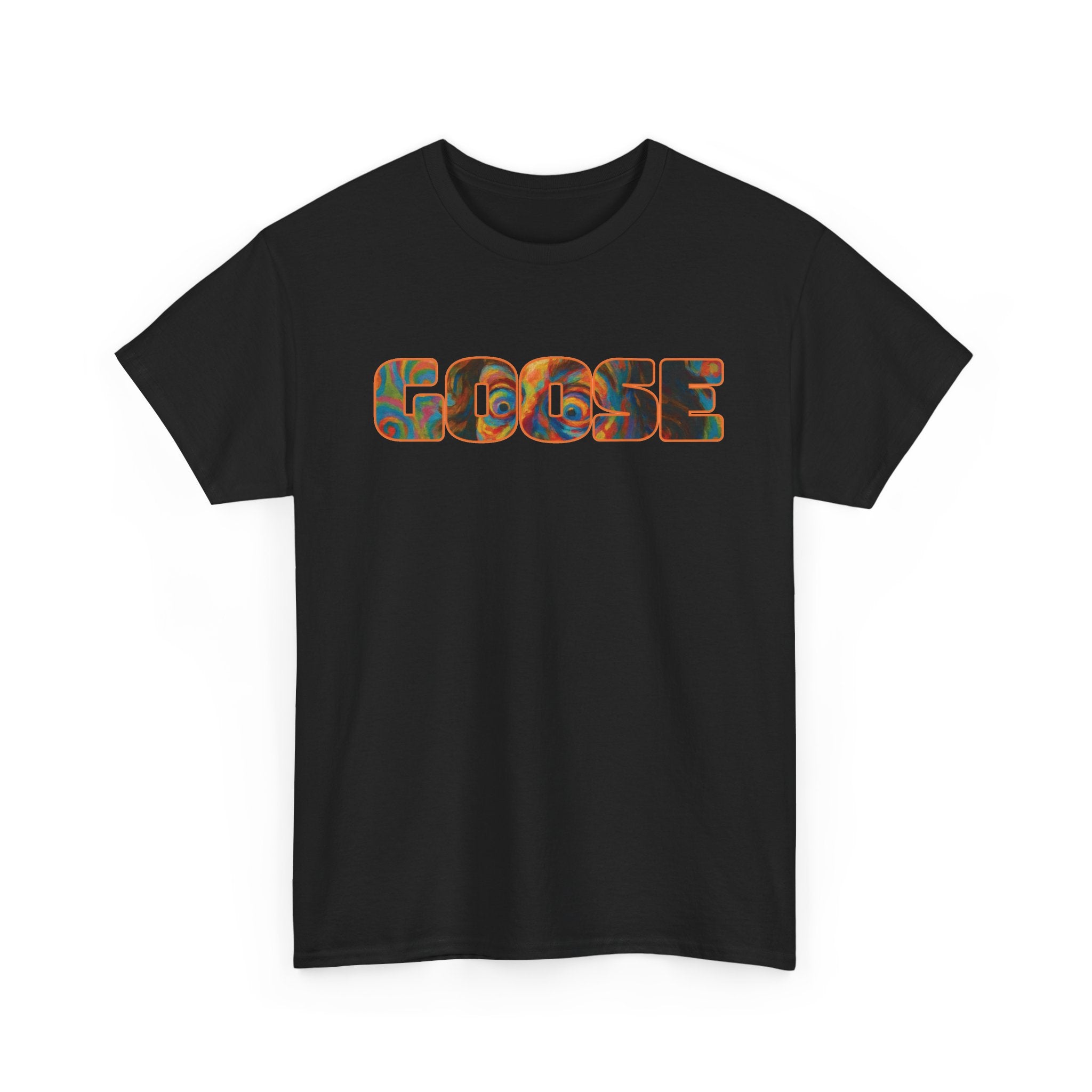 Goose Graphic Tee — Retro Camo Lettering Shirt