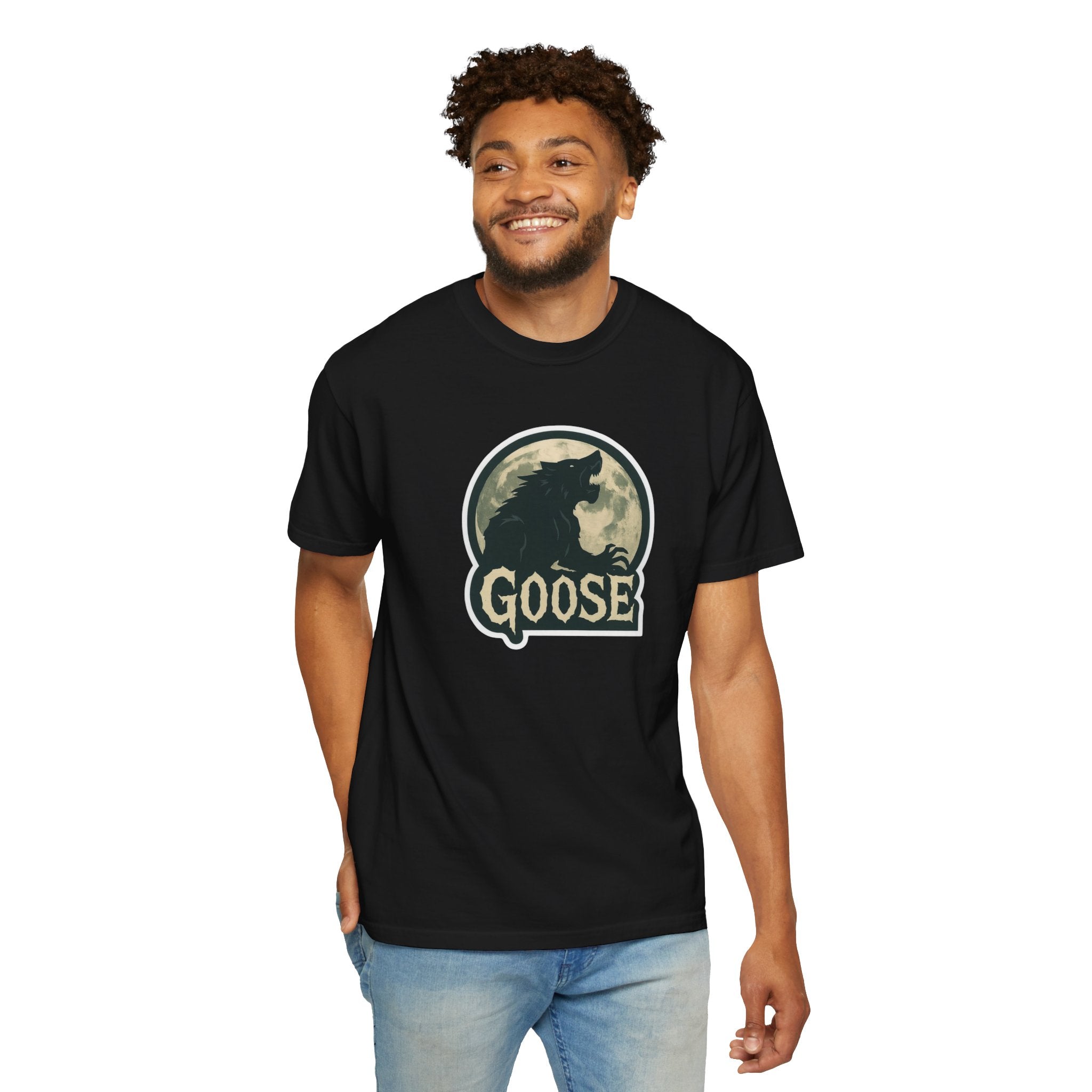 Goose Moon T-Shirt — Vintage Werewolf Silhouette Graphic Tee