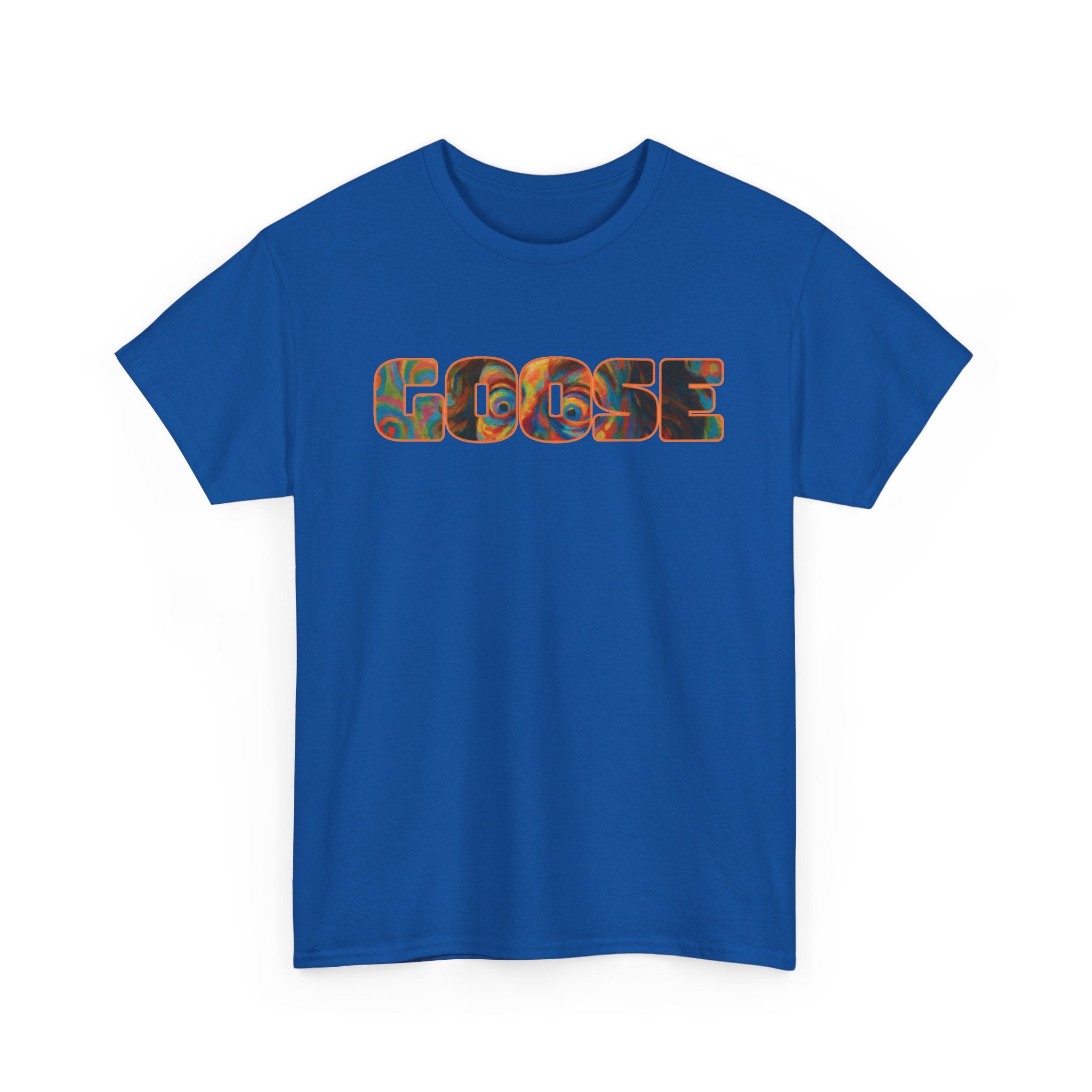 Goose Graphic Tee — Retro Camo Lettering Shirt