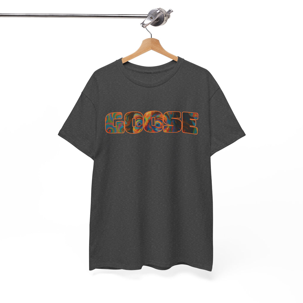 Goose Graphic Tee — Retro Camo Lettering Shirt