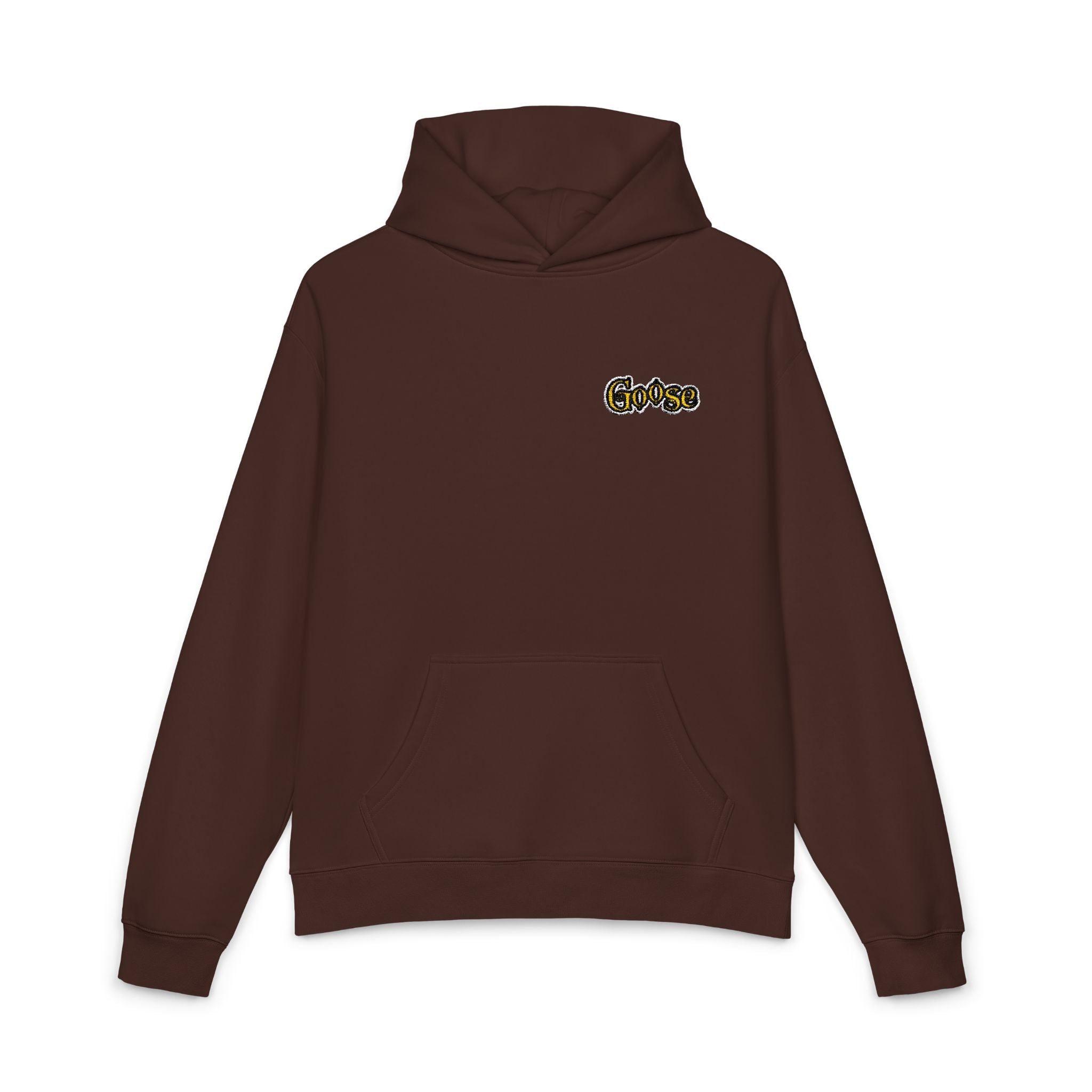Goose Print Script Logo Hoodie | Logo Print Chest Design