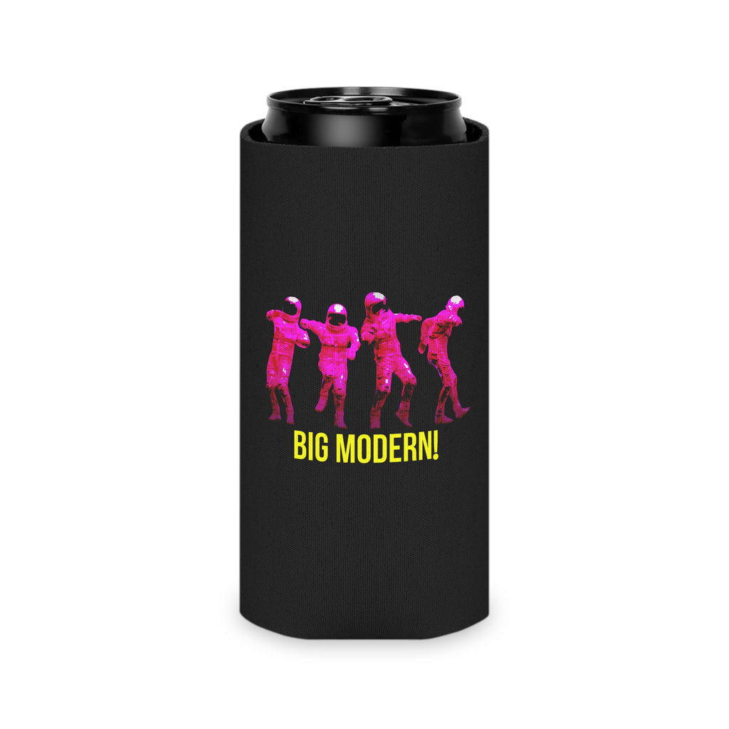 Can Cooler — Retro Neon Astronauts 'BIG MODERN!' Beverage Koozie