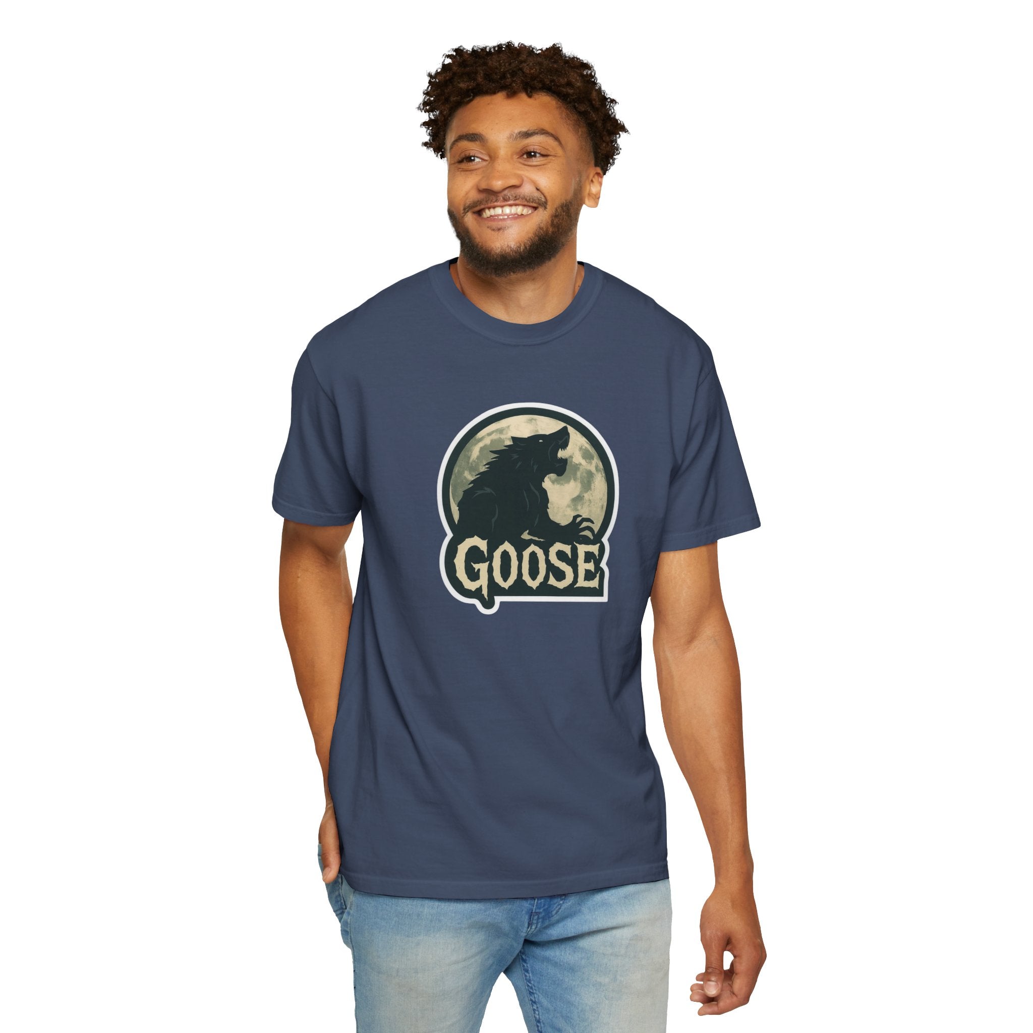 Goose Moon T-Shirt — Vintage Werewolf Silhouette Graphic Tee