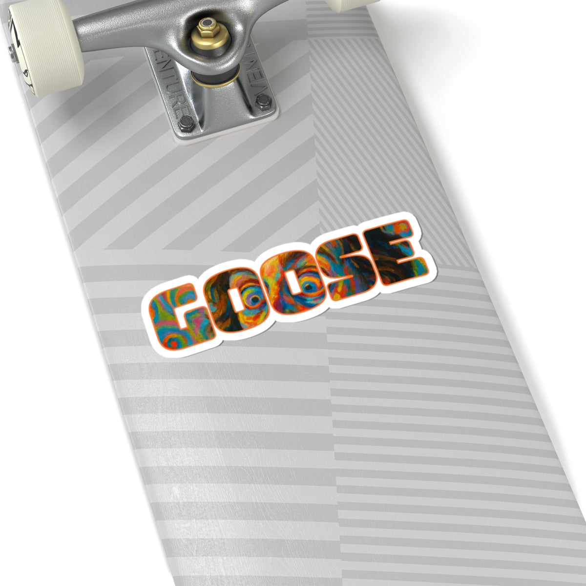 GOOSE Kiss-Cut Sticker — Colorful Psychedelic Text Decal for Laptops, Water Bottles & Skateboards