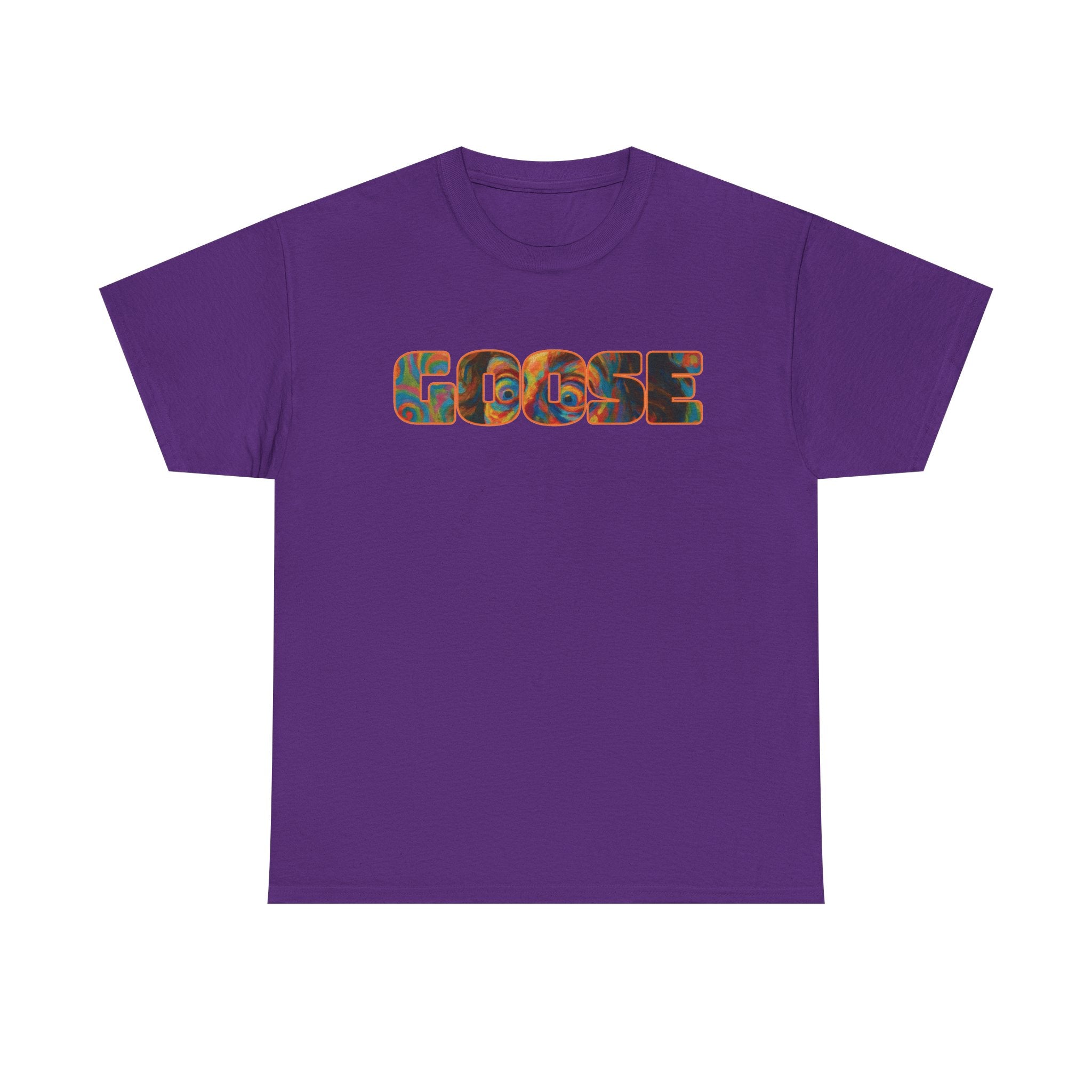 Goose Graphic Tee — Retro Camo Lettering Shirt