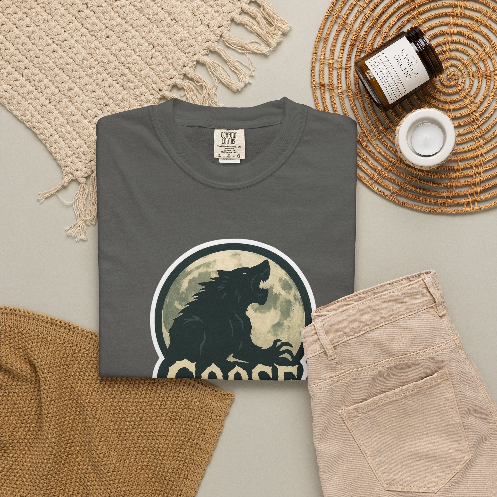 Goose Moon T-Shirt — Vintage Werewolf Silhouette Graphic Tee