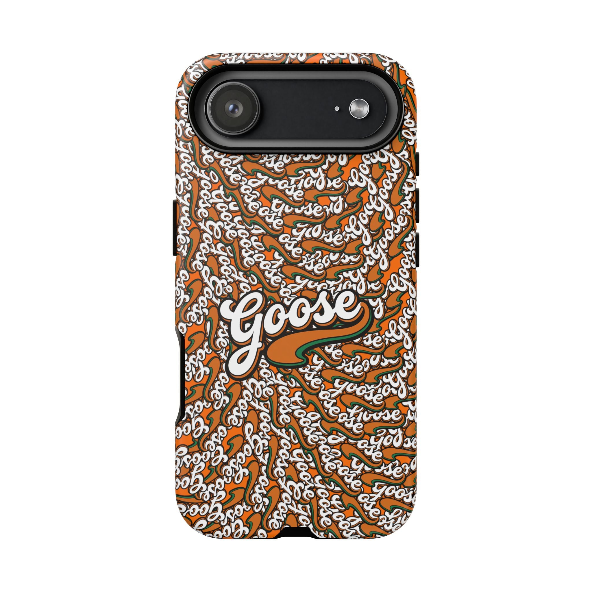 Goose Pattern Phone Case — Retro Script Graphic Protective Cover