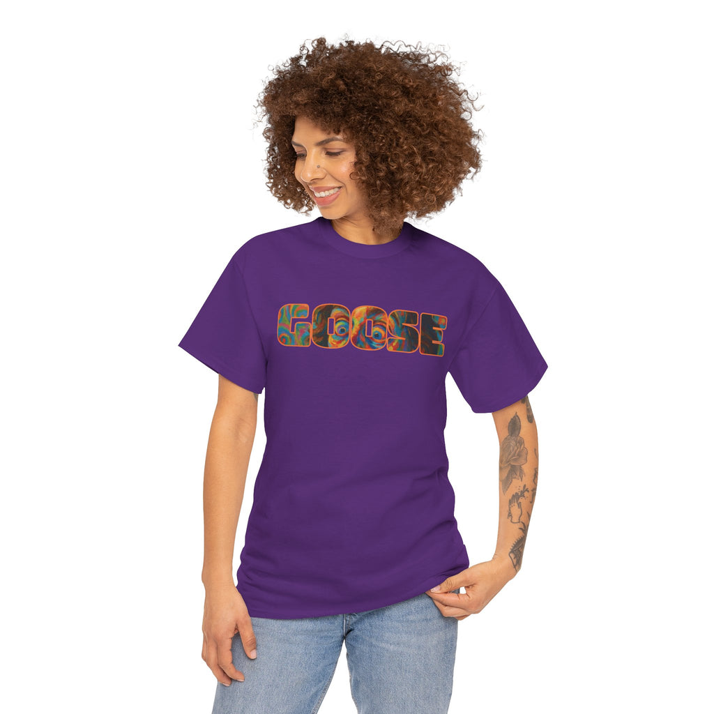 Goose Graphic Tee — Retro Camo Lettering Shirt