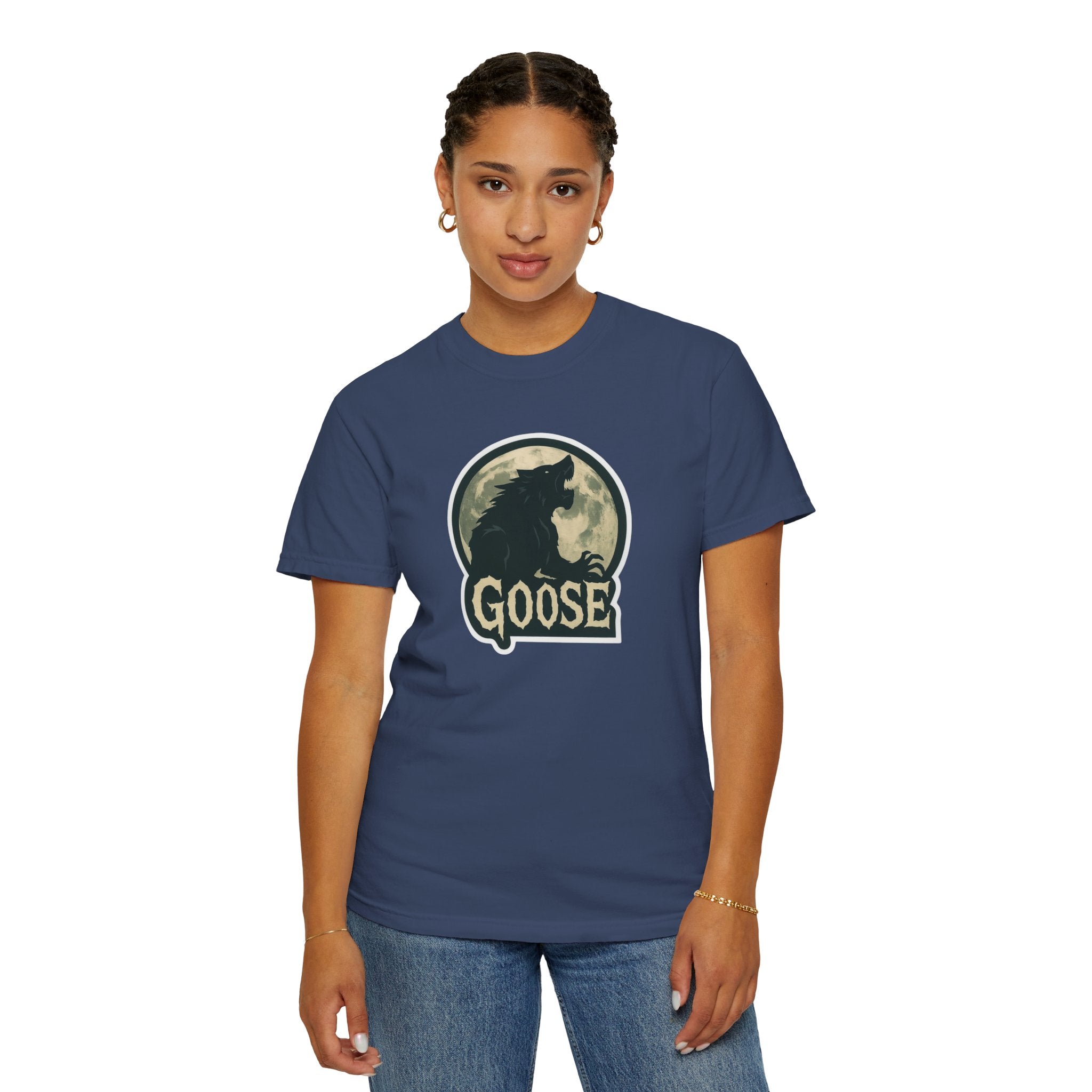 Goose Moon T-Shirt — Vintage Werewolf Silhouette Graphic Tee