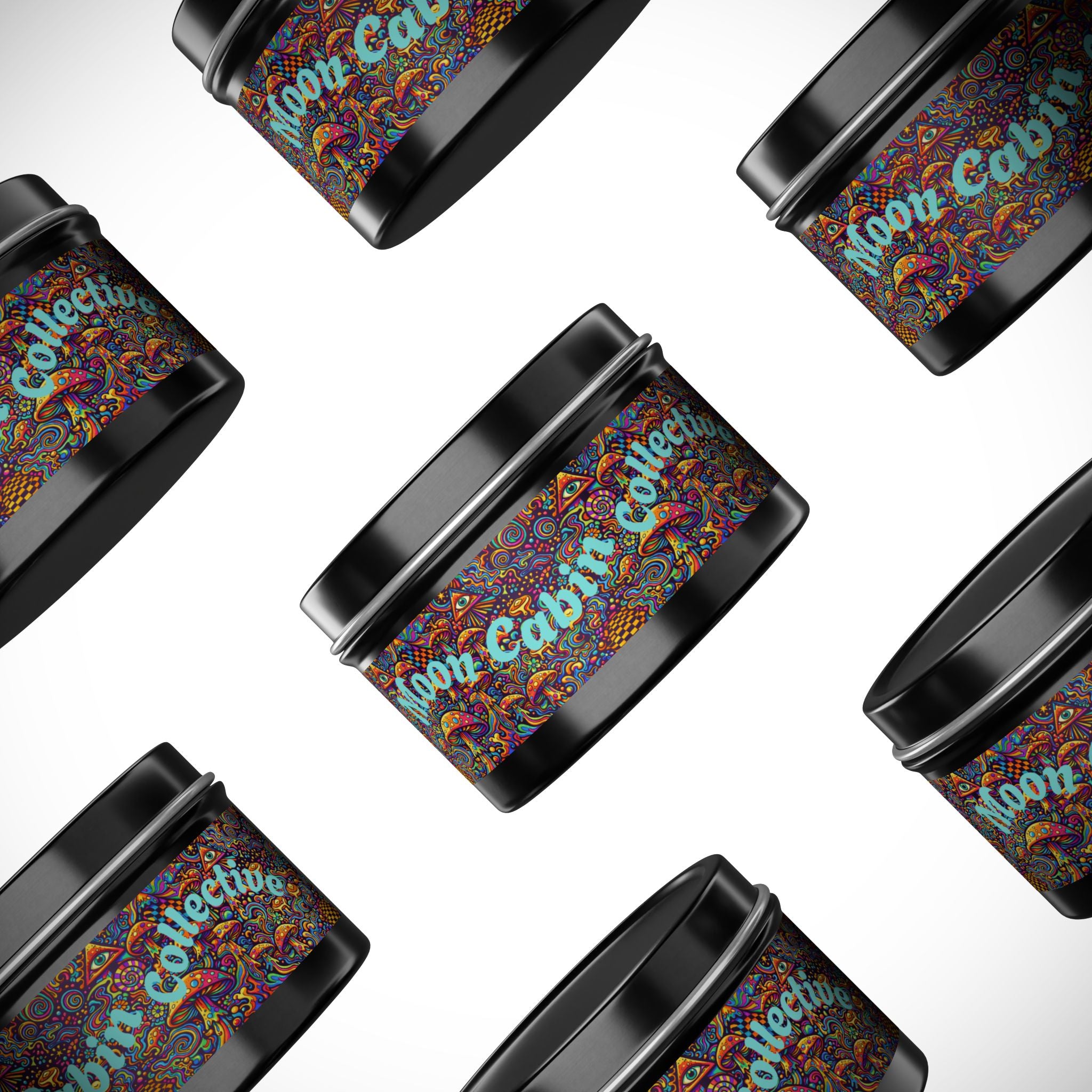 Moon Cabin Collection Tin Candle – Psychedelic Mushroom Scented Tin